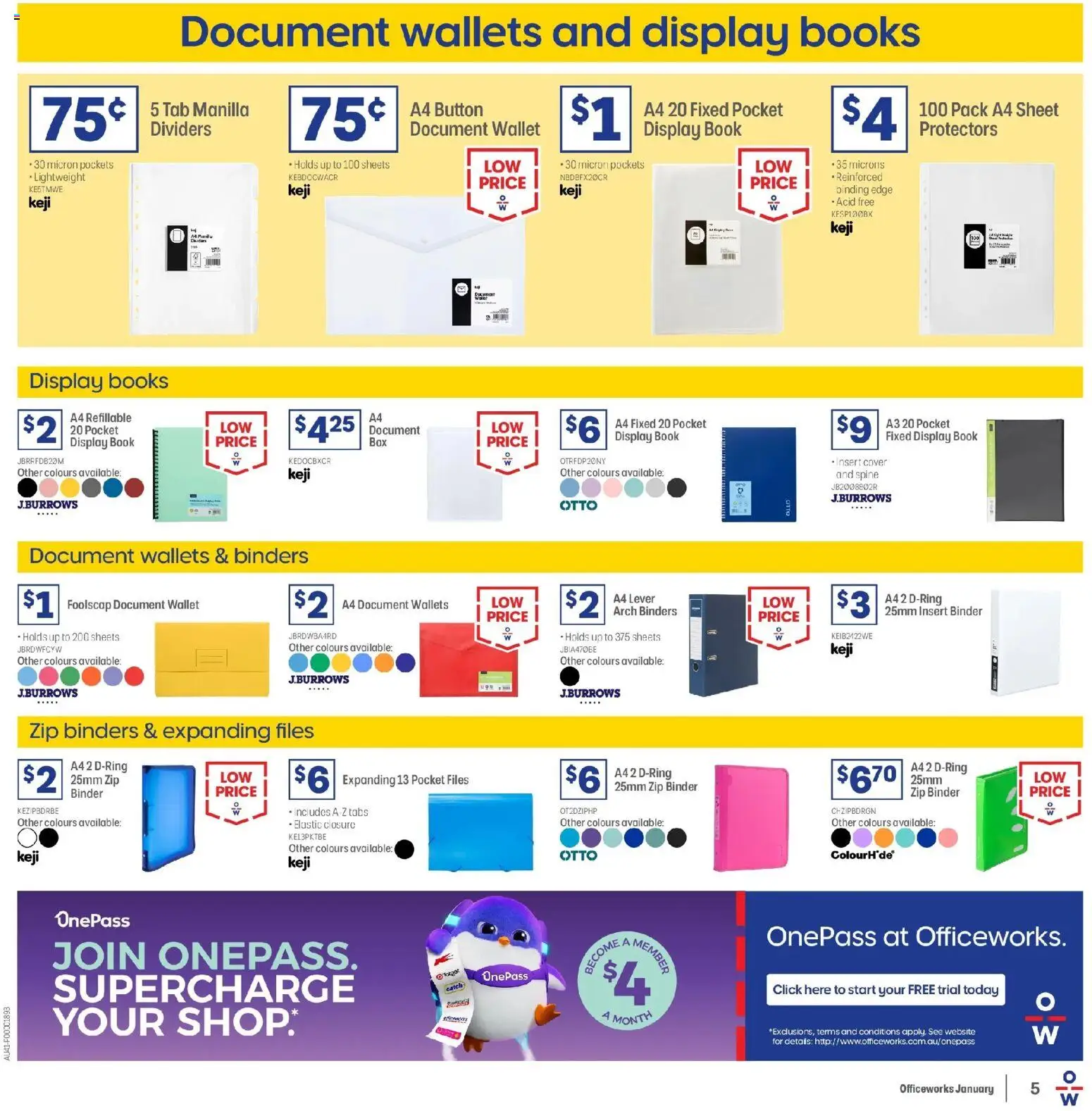Officeworks  Catalogue  - page 5- valid from 01/01/2026