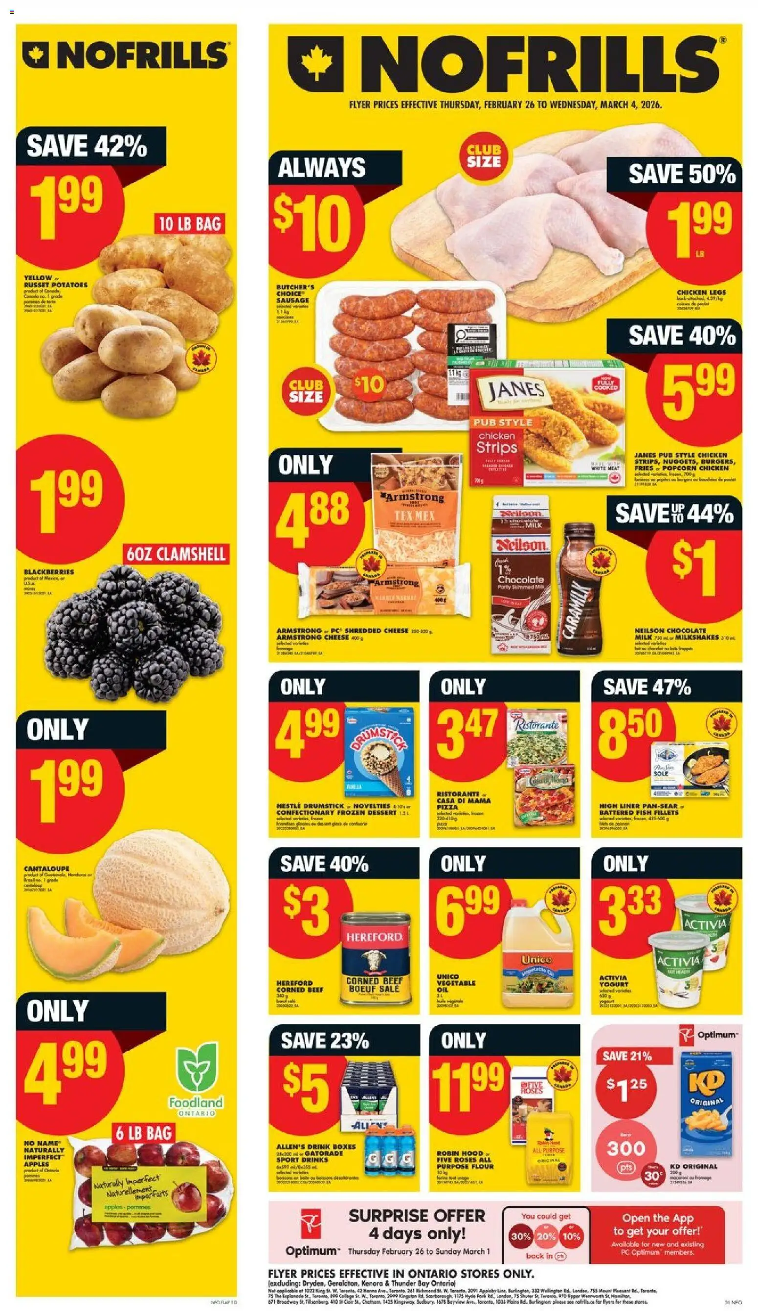 No Frills weekly flyer / circulaire - page 1- valid from Feb 26, 2026