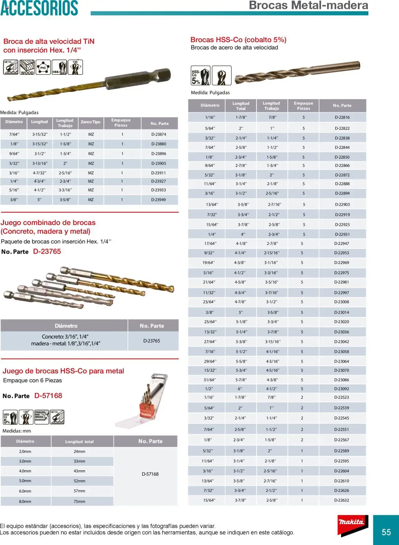 Makita catálogo Accesorios - página 55- válido desde 08/07/2024