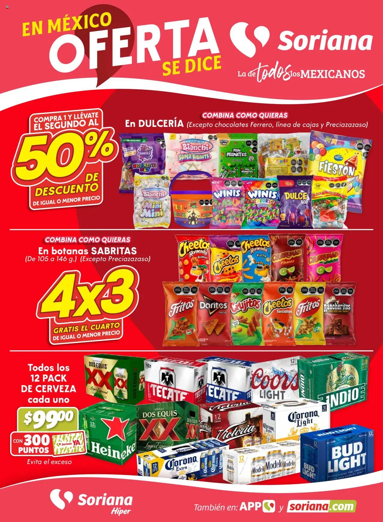 Soriana - Fin de Semana Híper: Ags, Nay, Jal, Qro, Col, Mich, Gto, Hgo, Tlax, Mor, Pue, Gro, Oax, Edo. de Mex, Valle de México, Za - página 1- válido desde 16/10/2025