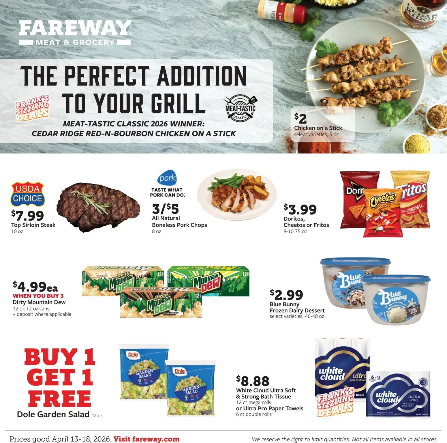 Fareway Weekly Ad - page 1- valid from 04/13/2026