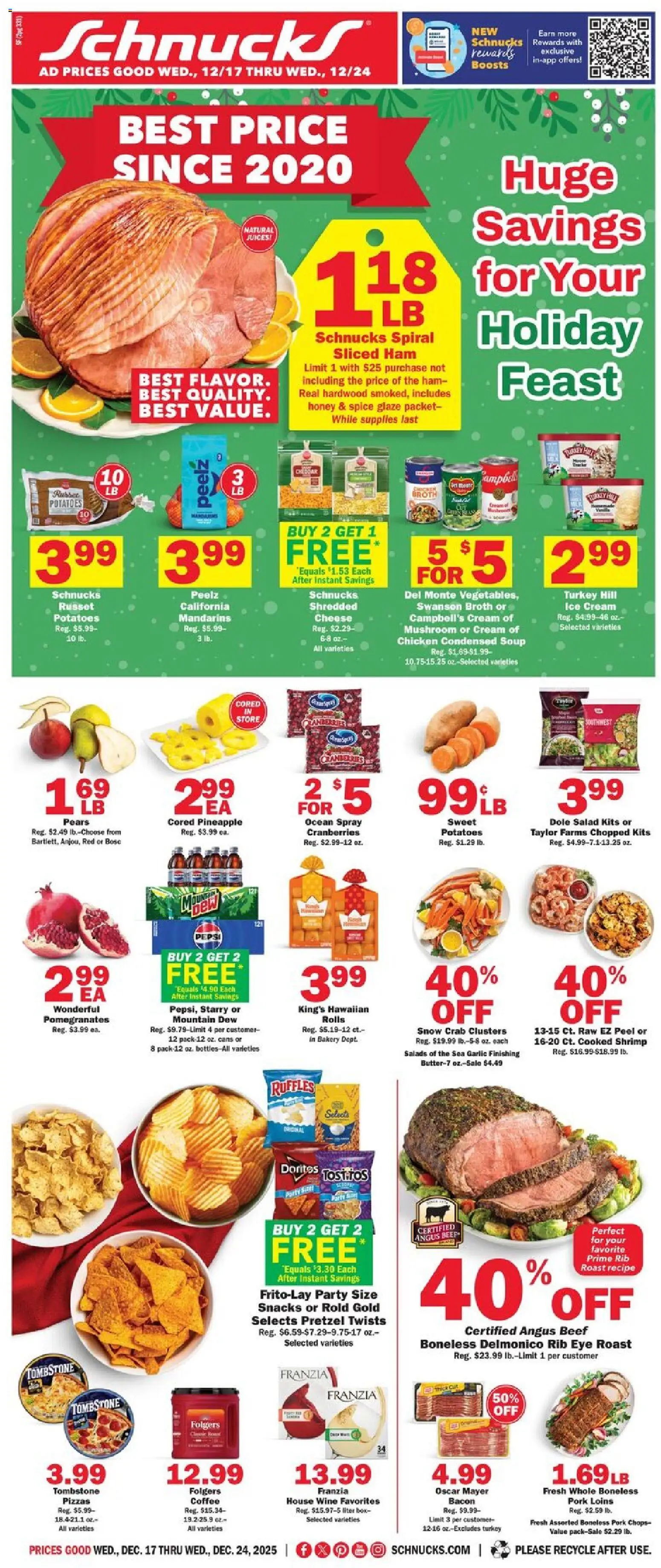 Schnucks Ad - page 1- valid from 12/17/2025
