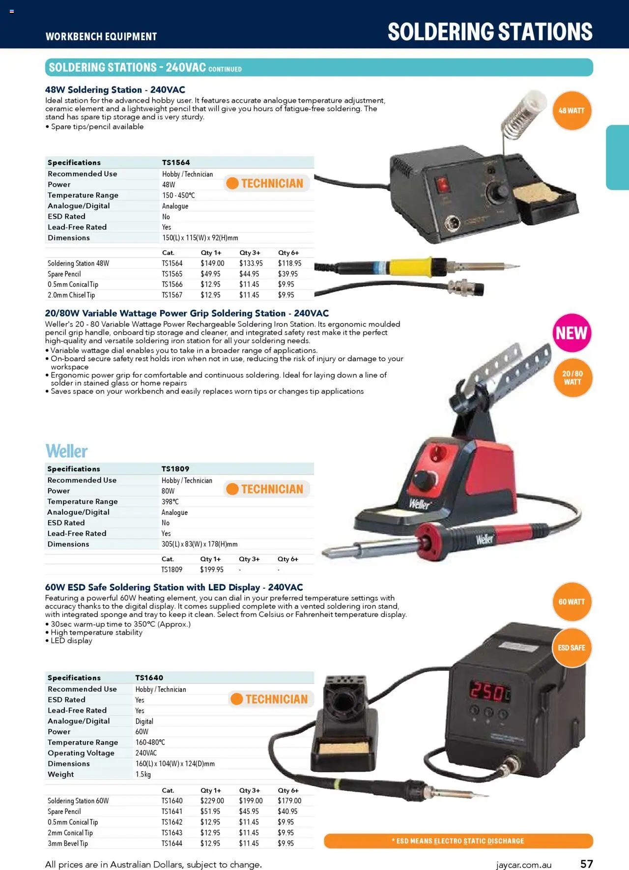 Jaycar Engineering & Scientific Catalogue 2025/2026  - page 57- valid from 09/07/2025