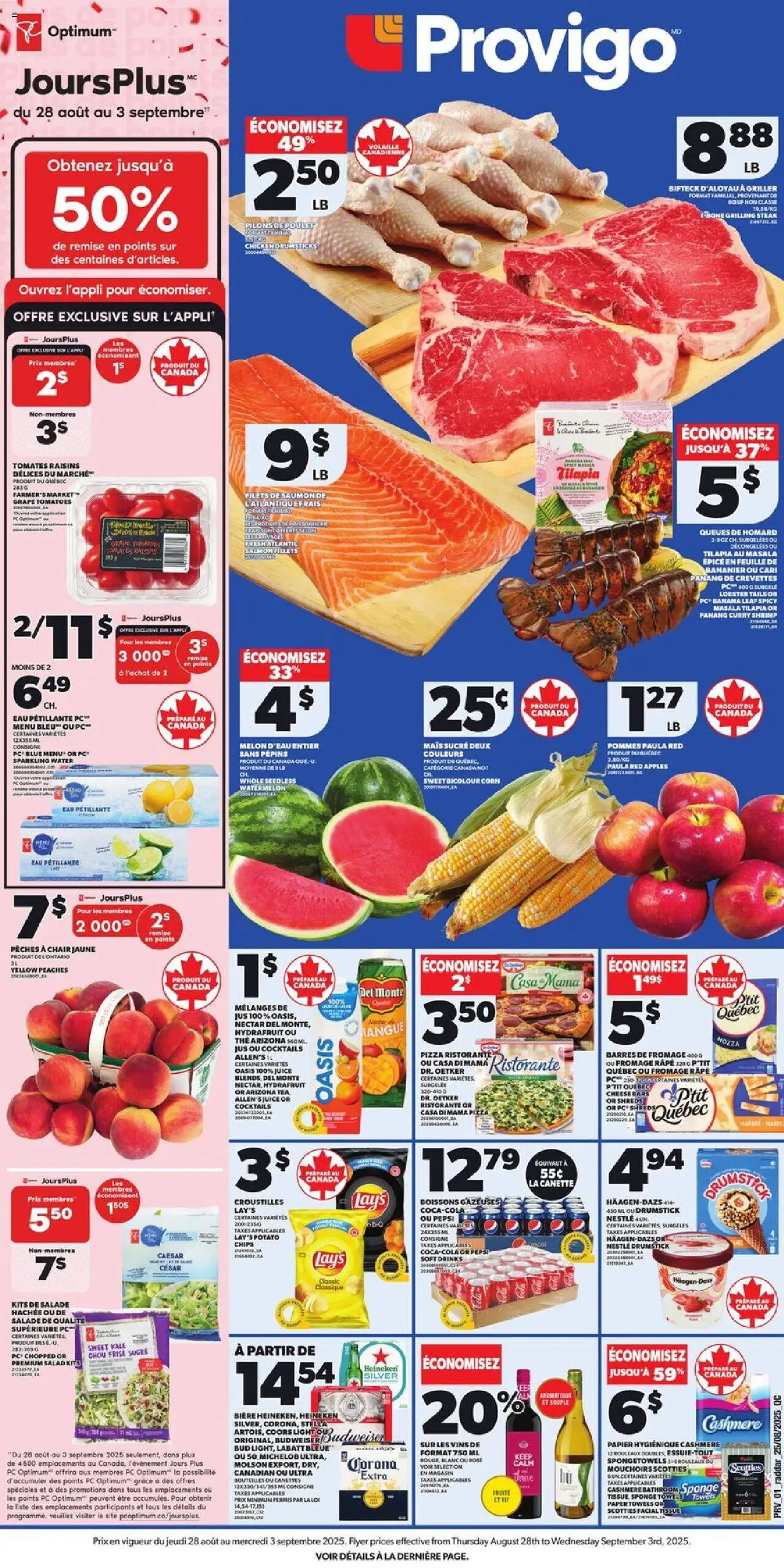 Provigo weekly flyer / circulaire - page 1- valid from Aug 28, 2025