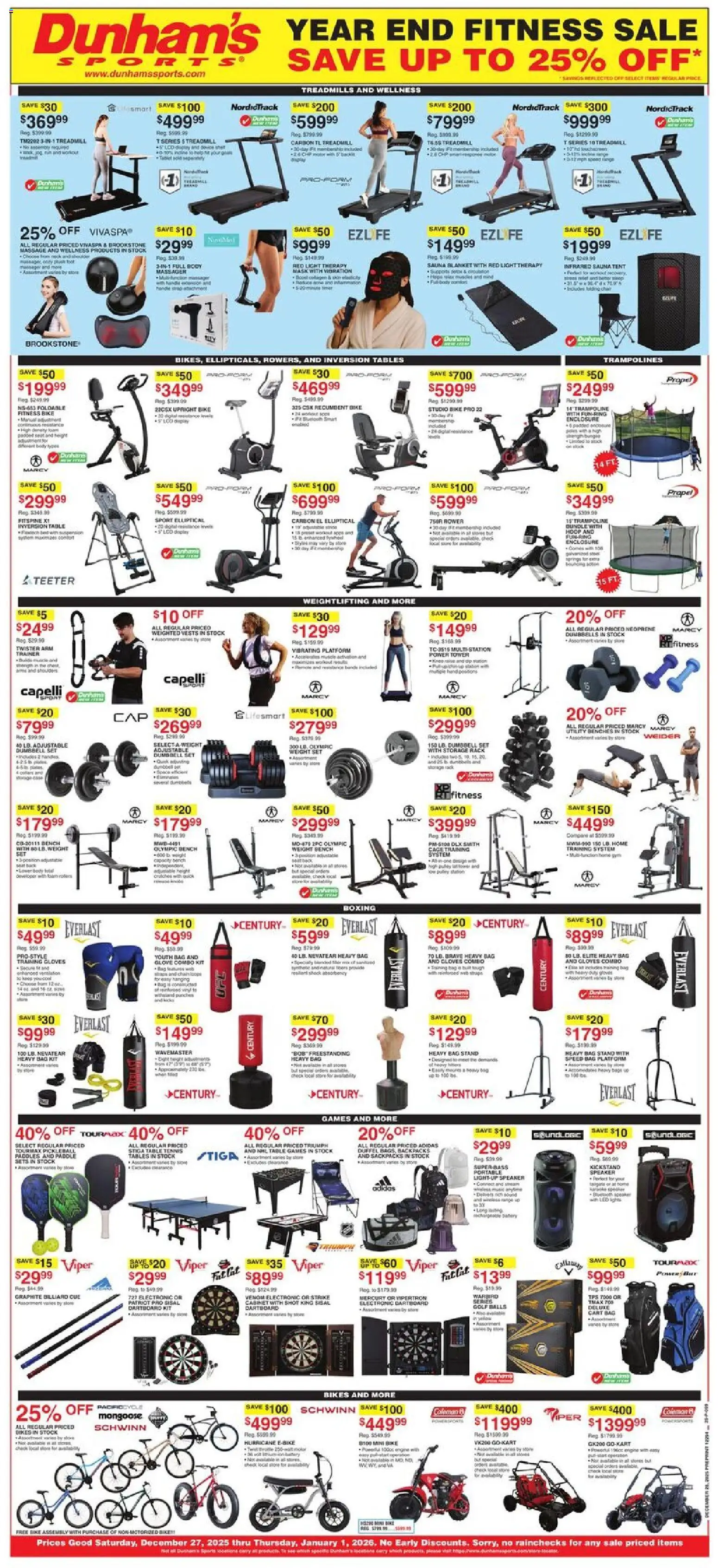 Dunham's Sports Weekly Ad - page 1- valid from 12/27/2025