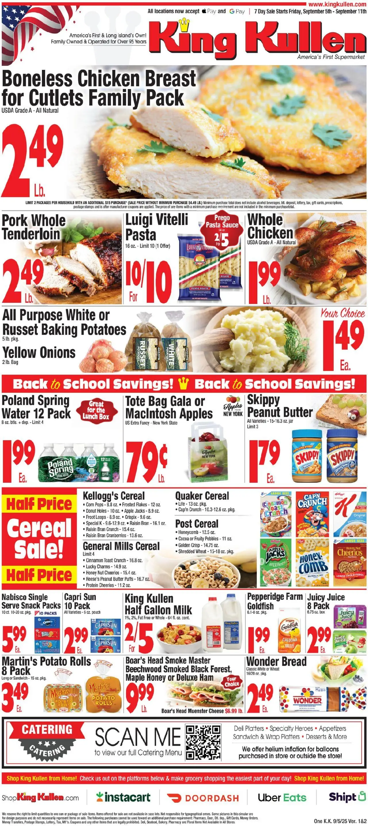 King Kullen Weekly Ad - page 1- valid from 09/05/2025