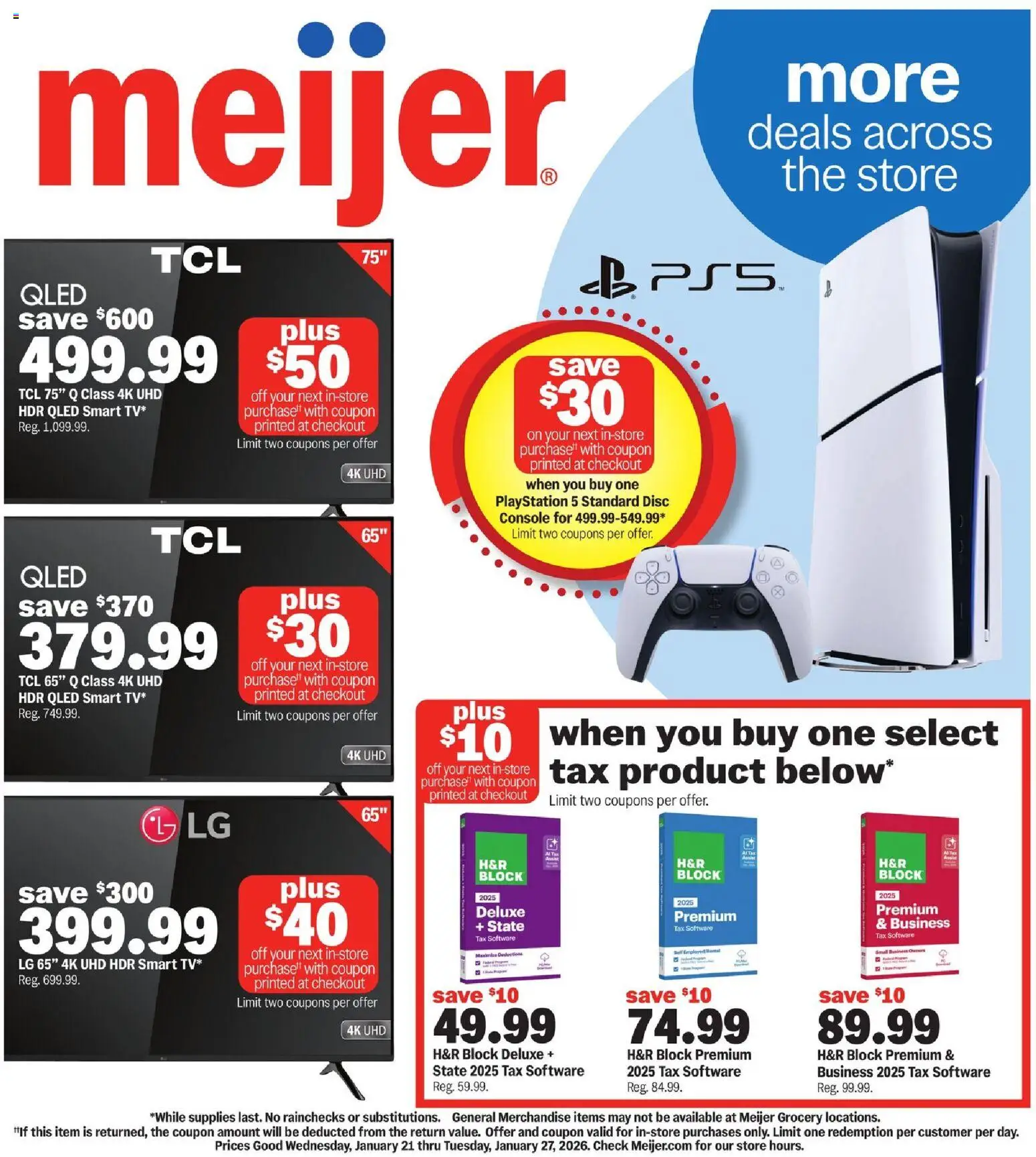 Meijer More Deals Across the Store - page 1- valid from 01/21/2026
