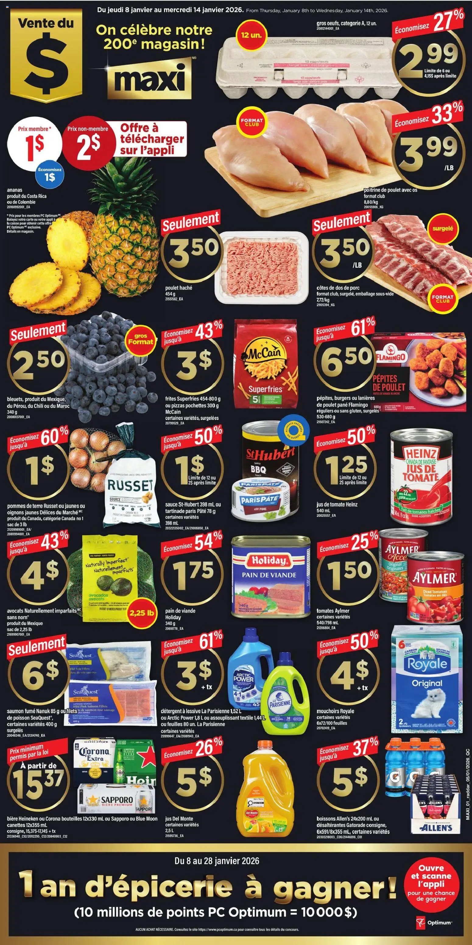 Maxi weekly flyer / circulaire - page 1- valid from Jan 8, 2026