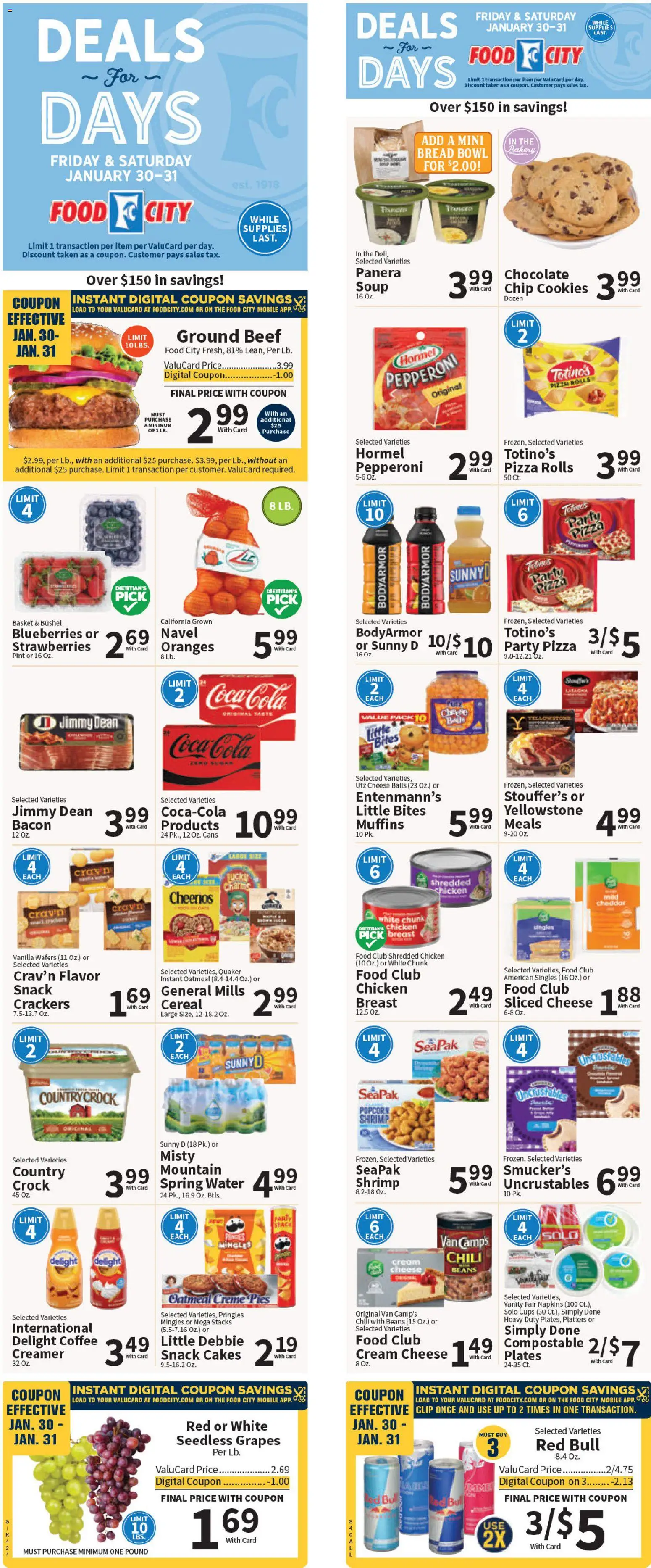Food City Weekly Ad - page 1- valid from 01/28/2026