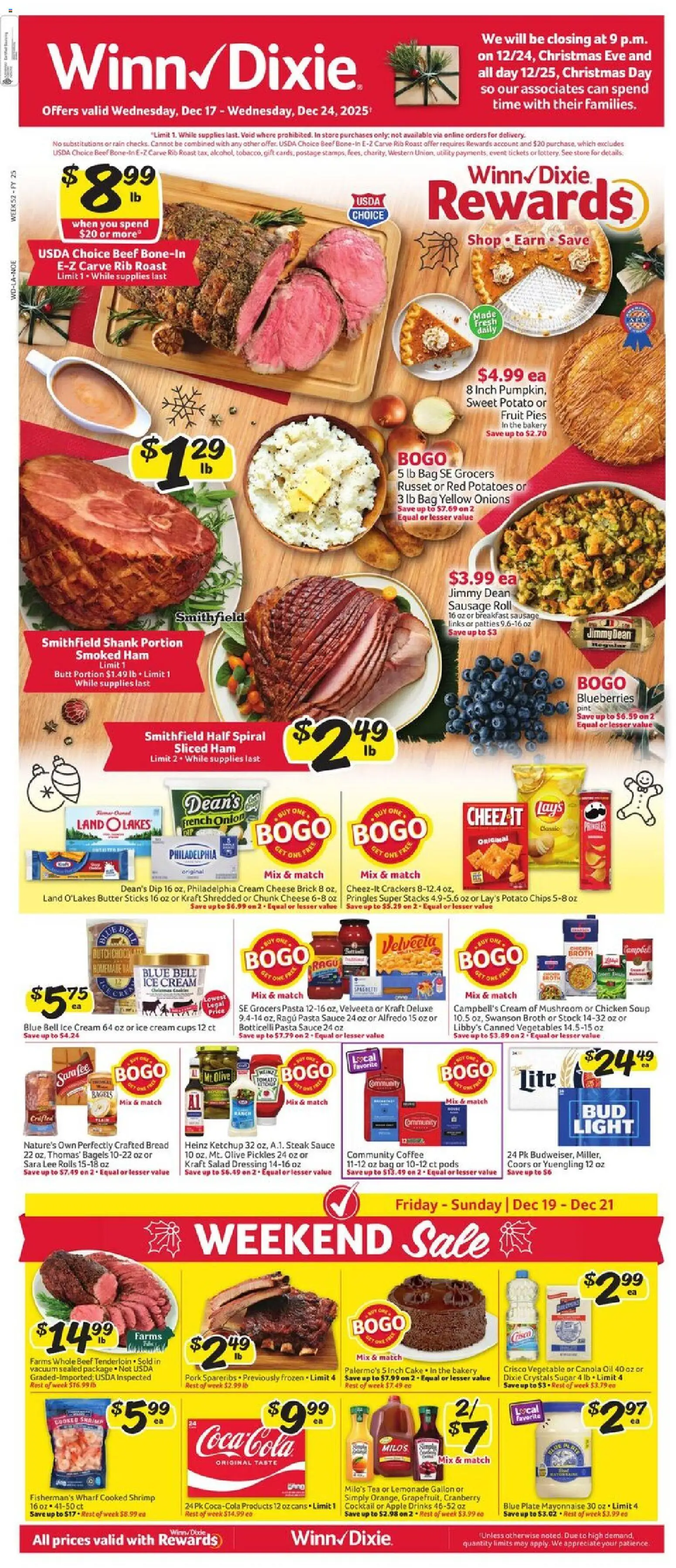 Winn Dixie Weekly Ad - page 1- valid from 12/17/2025