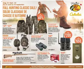 Preview Cabelas weekly flyer / circulaire valid from Aug 21, 2025