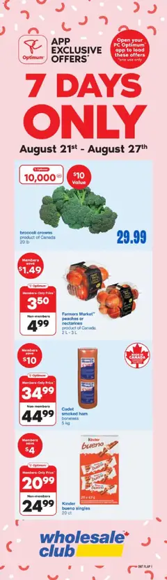 Preview Wholesale Club weekly flyer / circulaire valid from Aug 21, 2025