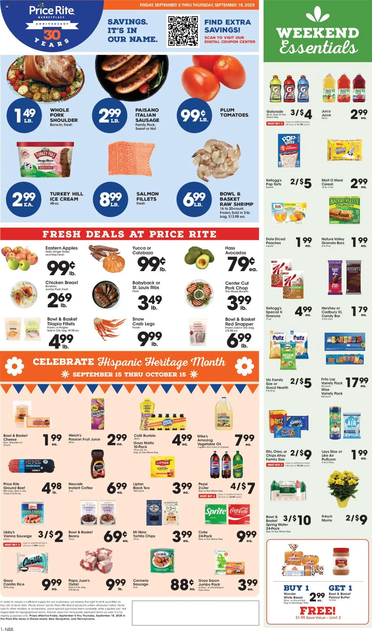 Price Rite Weekly Ad - page 1- valid from 09/05/2025