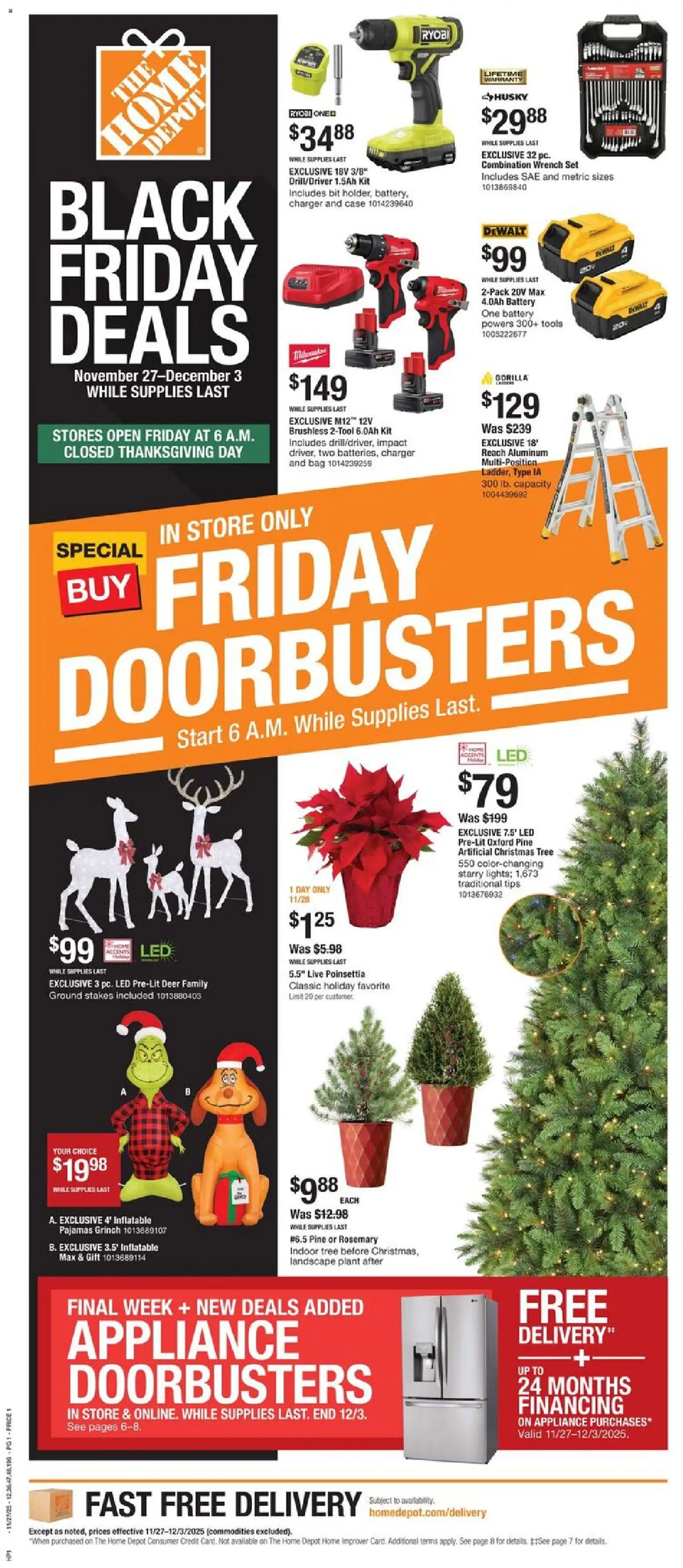 Home Depot Black Friday - page 1- valid from 11/27/2025