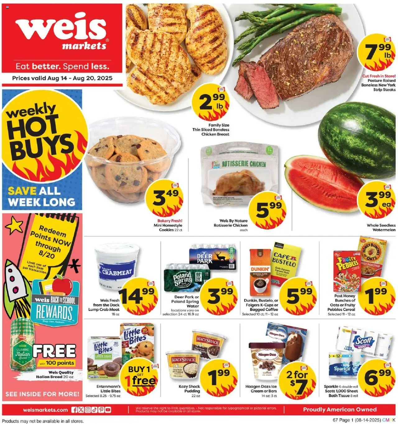 Weis Weekly Circular - MD - page 1- valid from 08/14/2025