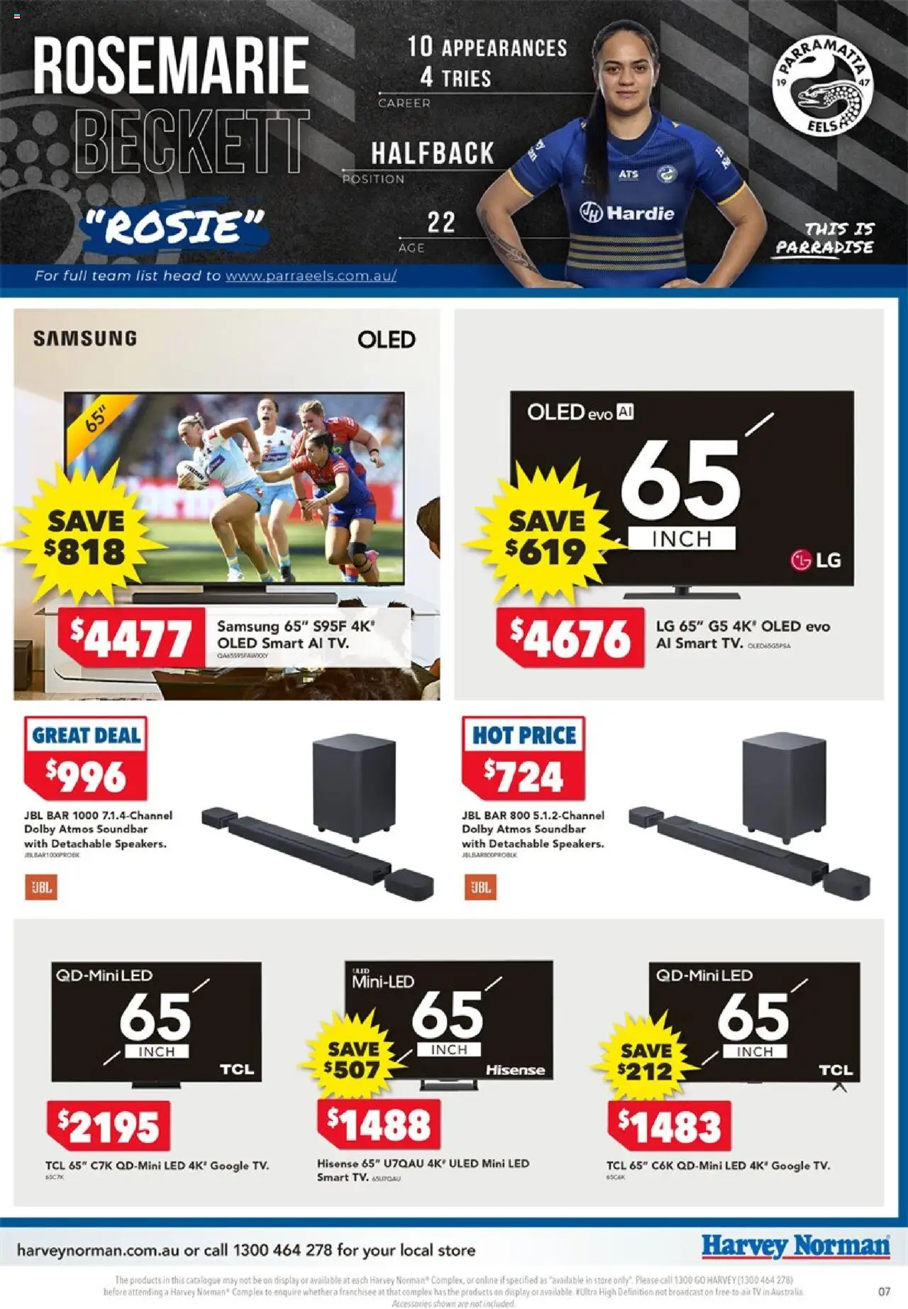 Harvey Norman NRLW – TV & Audio - page 7- valid from 17/07/2025