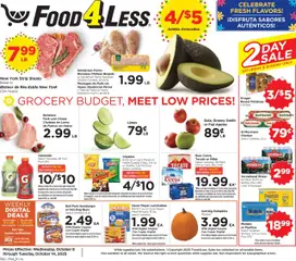 Preview Food 4 Less Weekly Ad valid from 10/08/2025