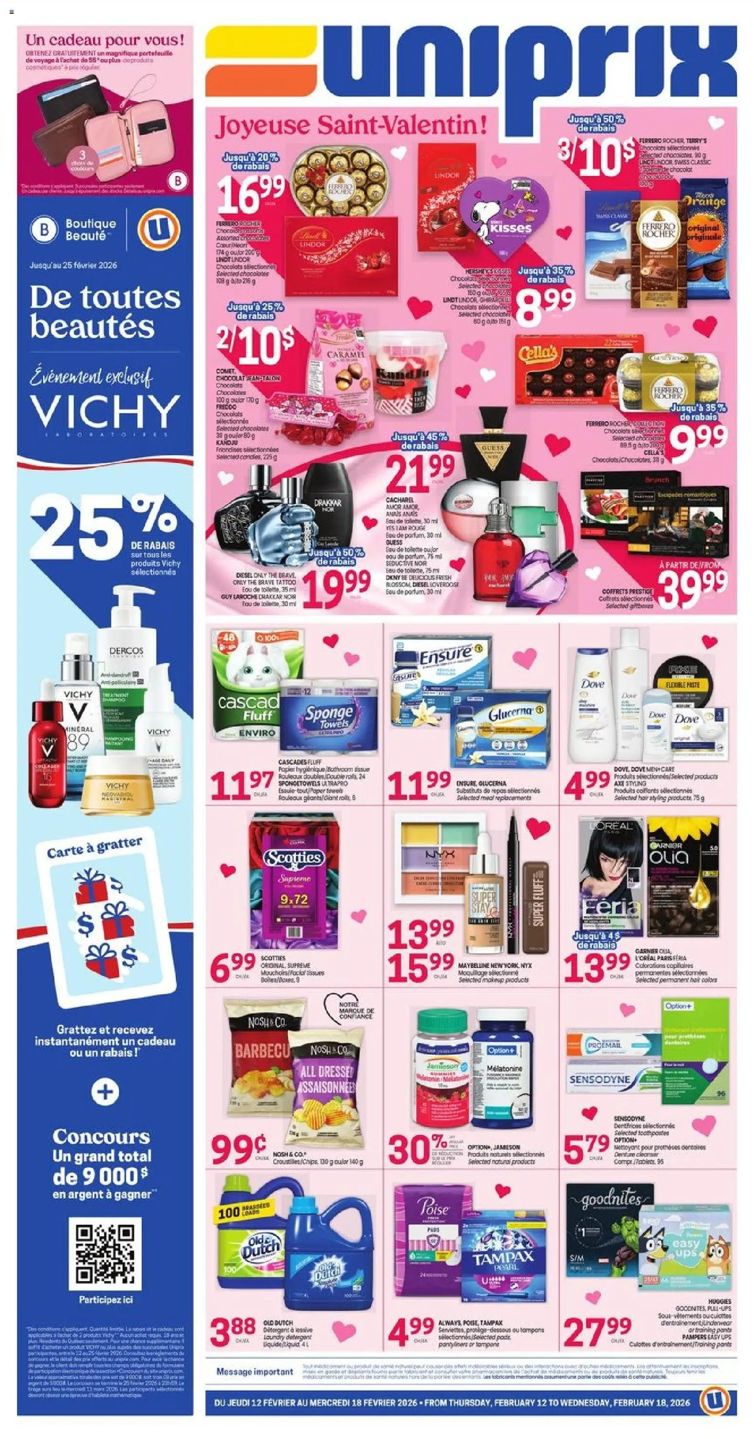 Uniprix weekly flyer / circulaire - page 1- valid from Feb 12, 2026