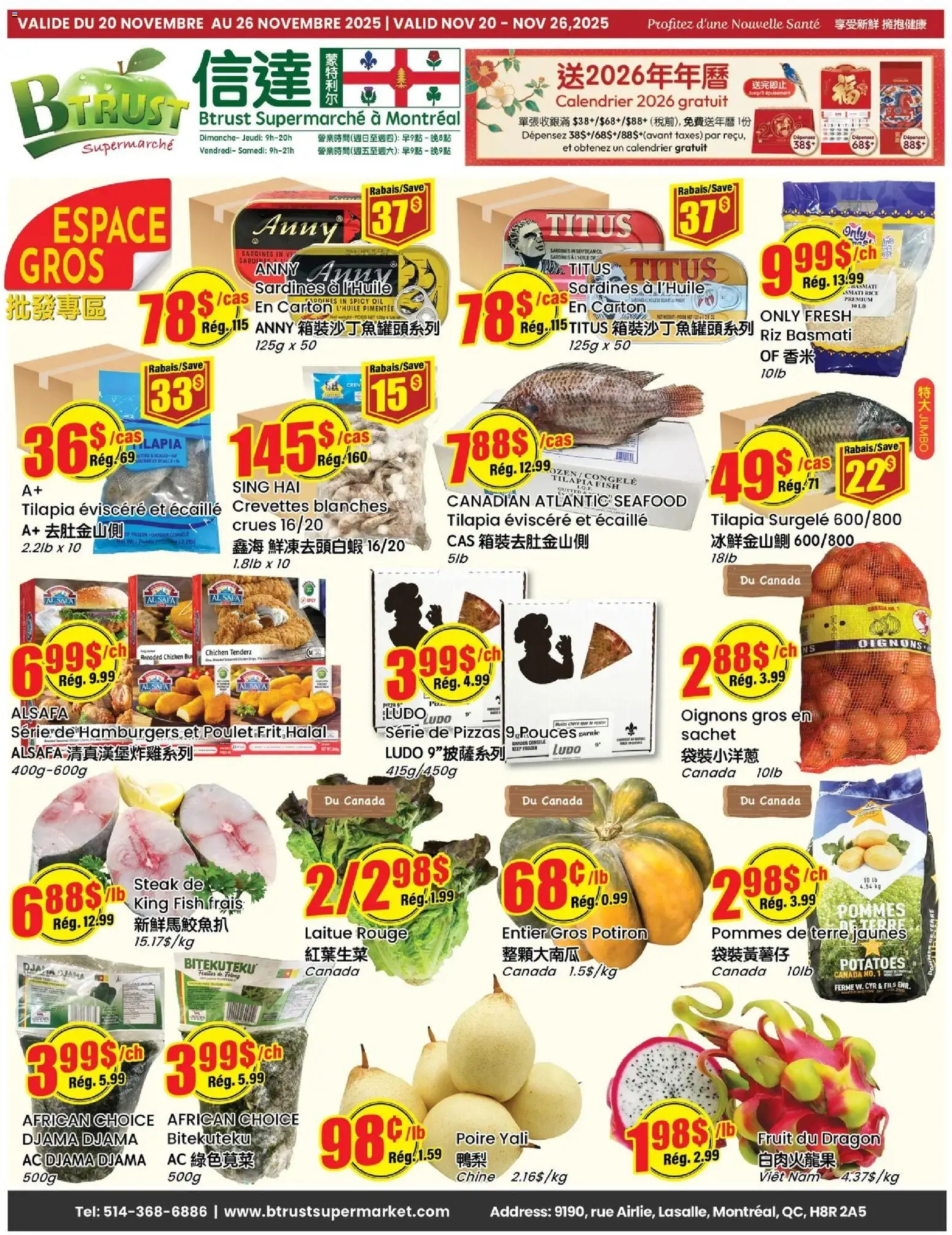 Btrust Supermarket weekly flyer / circulaire - page 1- valid from Nov 20, 2025