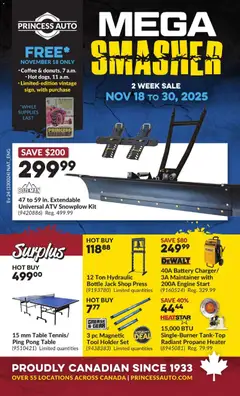Preview Princess Auto - 2 Week Sale! valid from Nov 18, 2025