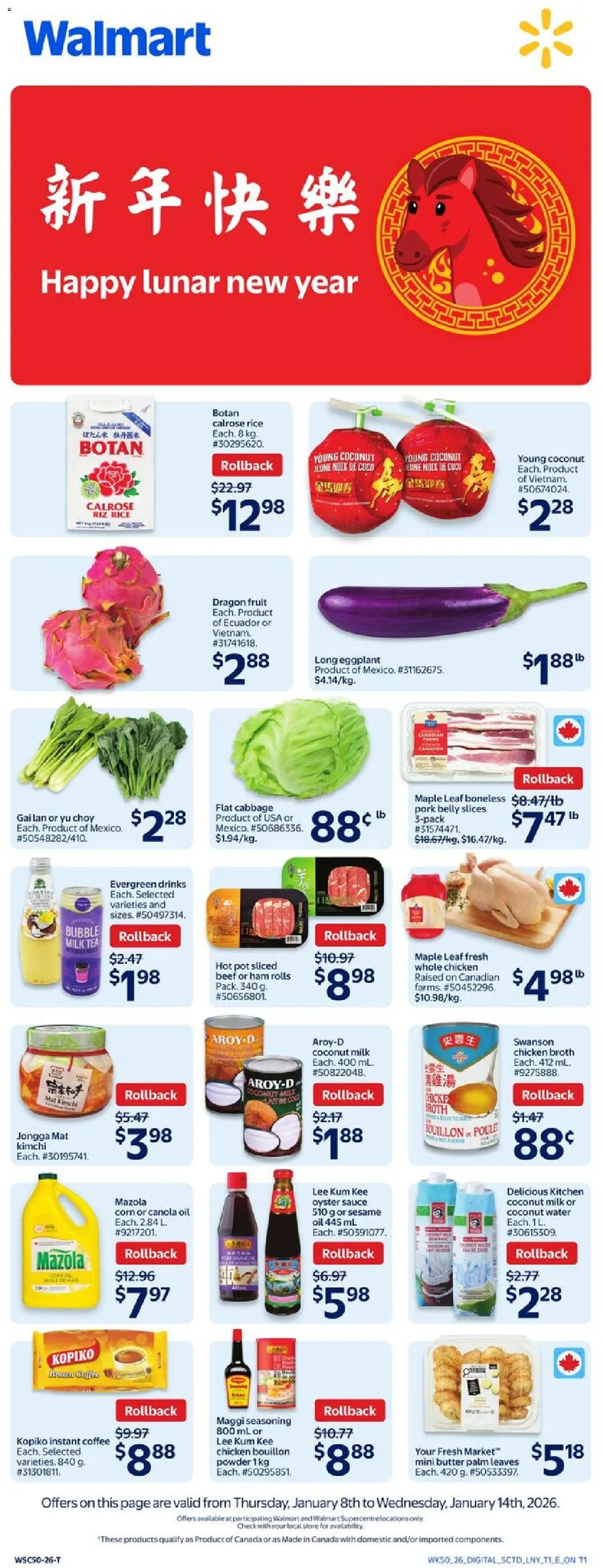 Walmart - Happy lunar new year flyer - page 1- valid from Jan 8, 2026