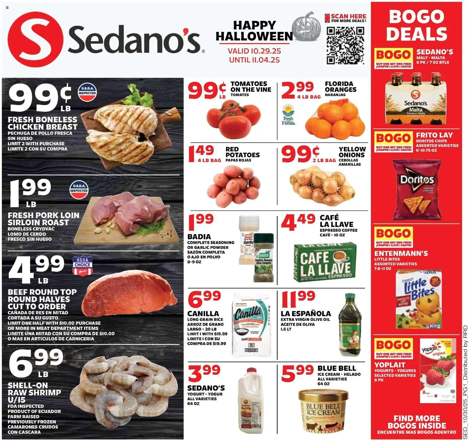 Sedano's Weekly Ad - page 1- valid from 10/29/2025