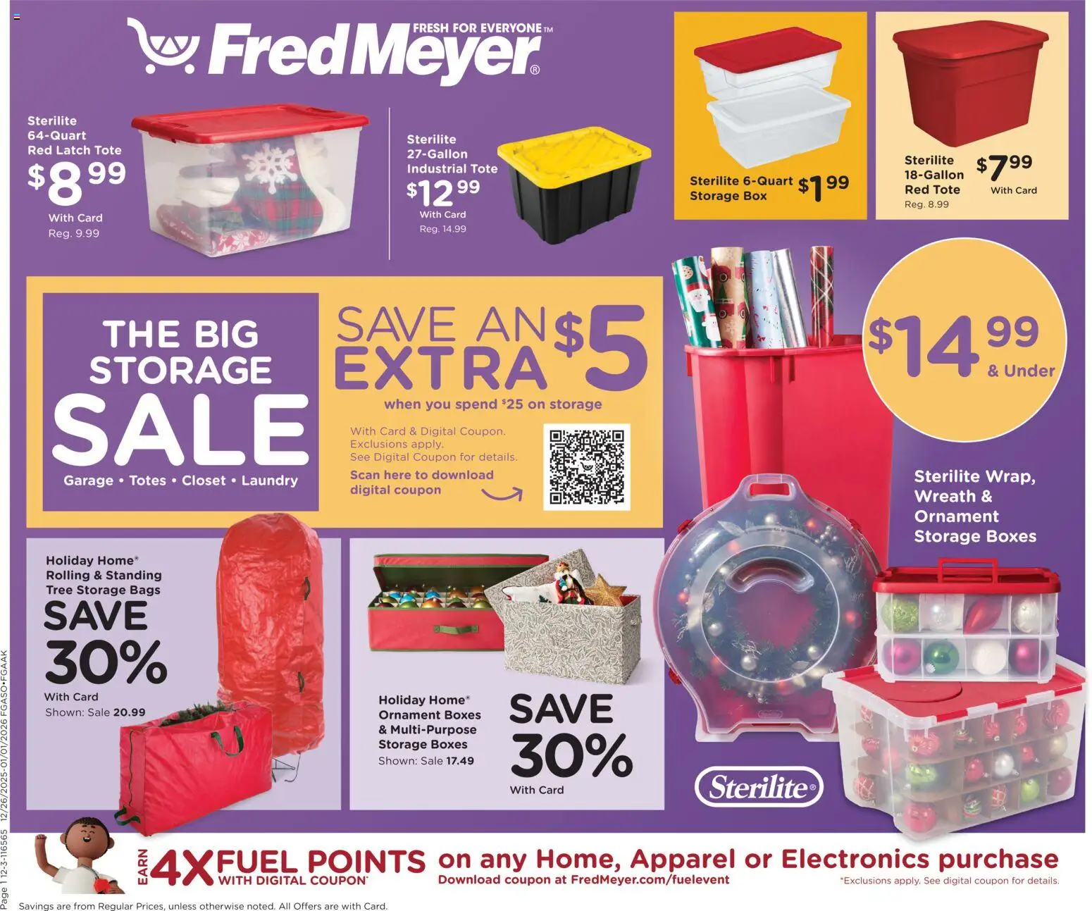 Fred Meyer Home & Apparel - page 1- valid from 12/26/2025