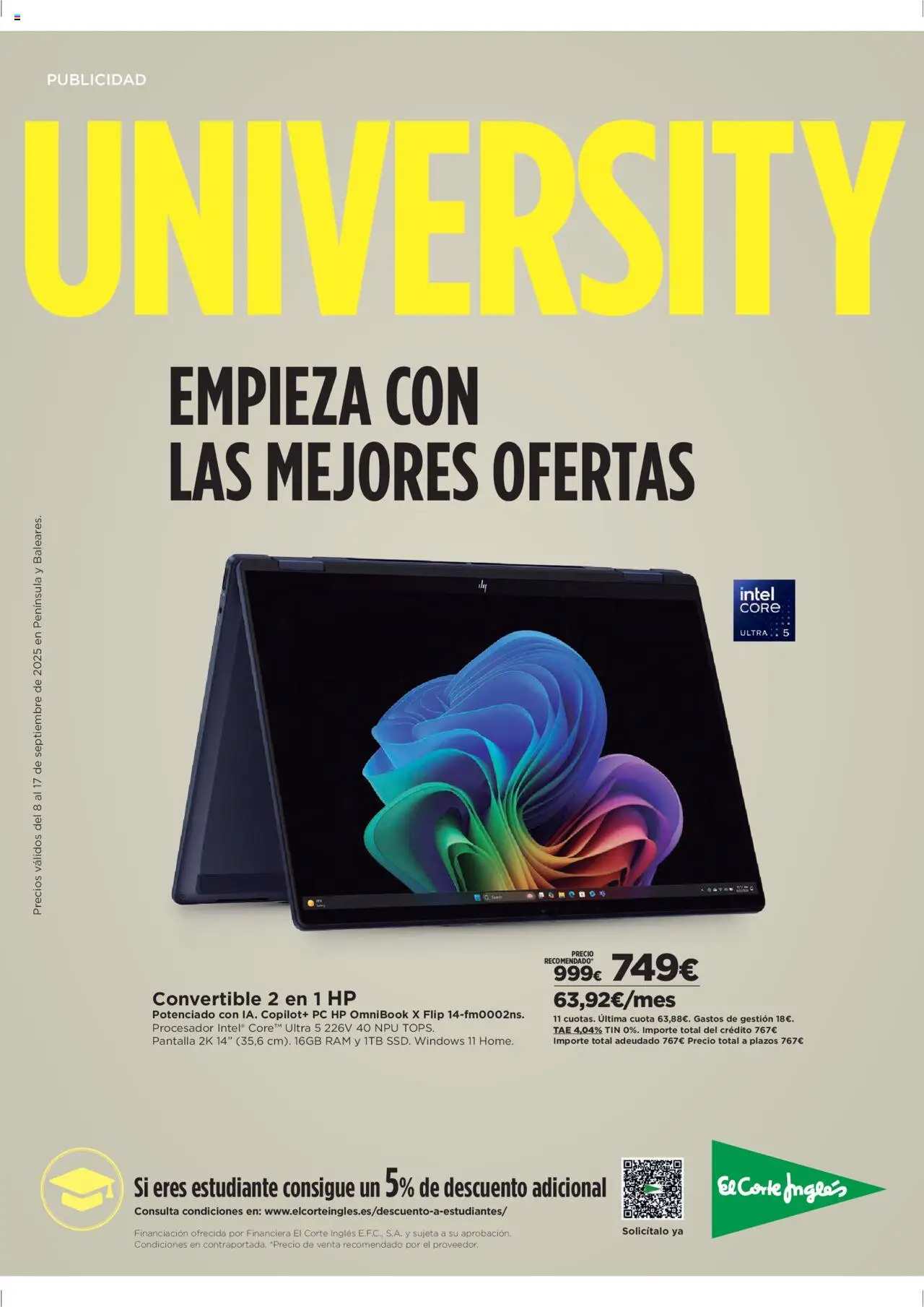 El Corte Inglés - Catálogo University - página 1- válido desde 08/09/2025