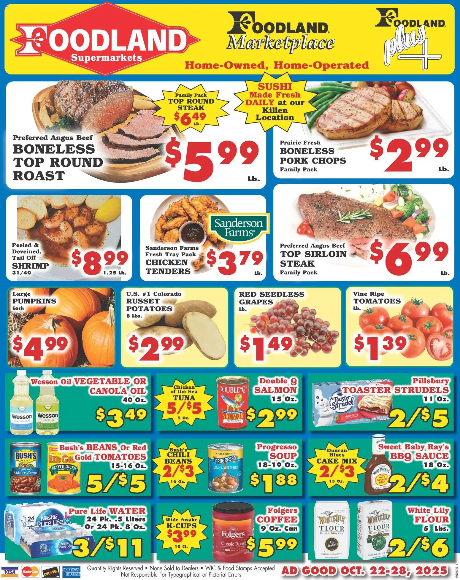 Foodland Weekly Ad - Supermarkets - page 1- valid from 10/22/2025
