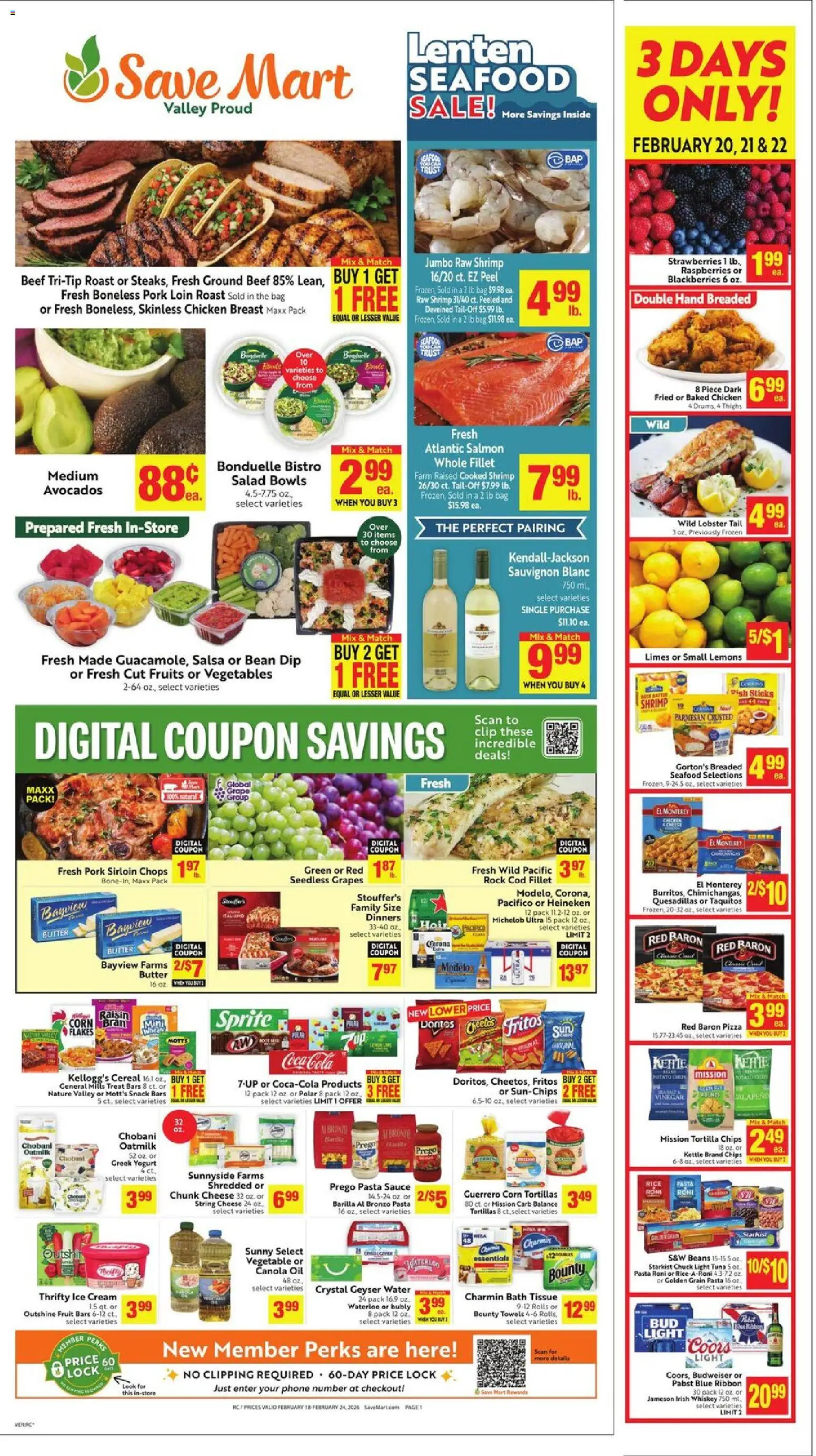 Save Mart Weekly Ad - page 1- valid from 02/18/2026