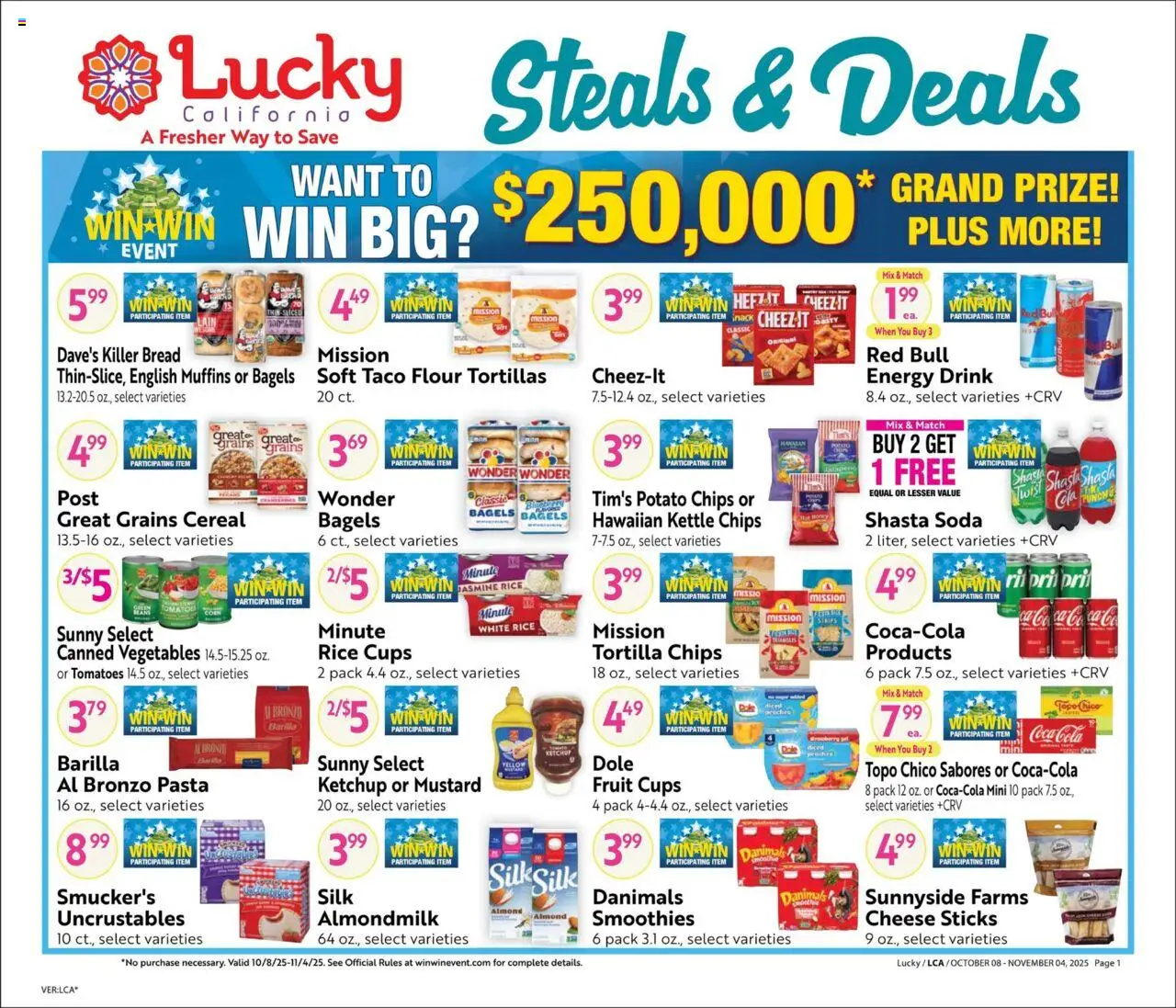 Lucky Supermarkets Big Book of Savings - page 1- valid from 10/08/2025