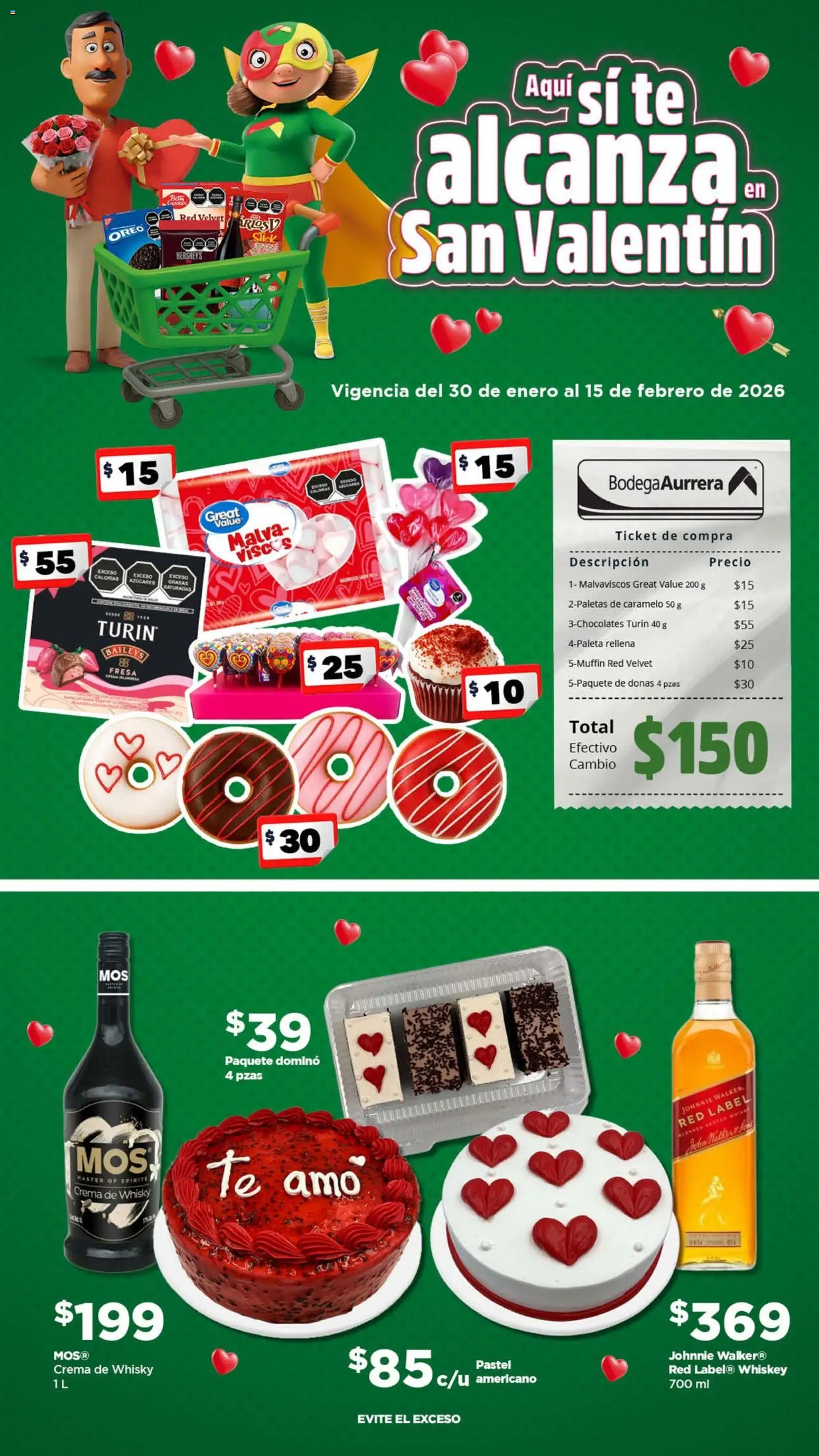 Bodega Aurrerá folleto San Valentín - página 1- válido desde 30/01/2026