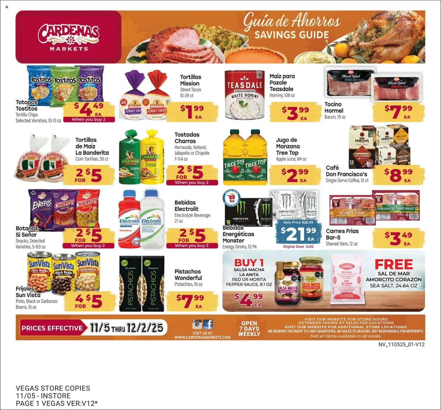 Cardenas November Savings Guide - page 1- valid from 11/05/2025