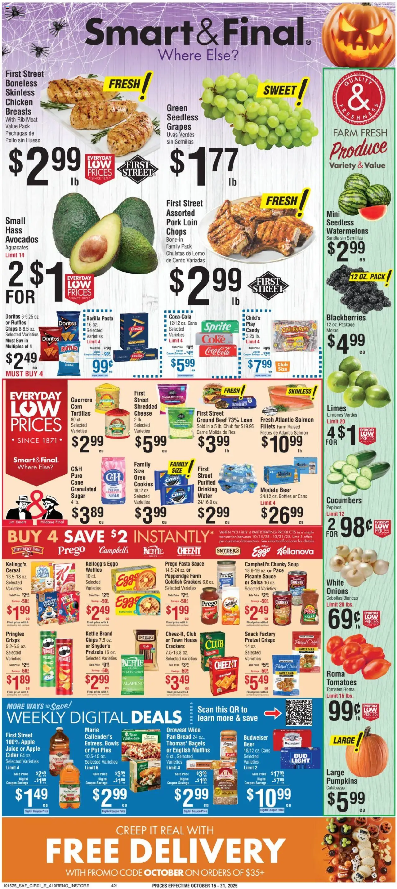 Smart & Final Weekly Ad - page 1- valid from 10/15/2025