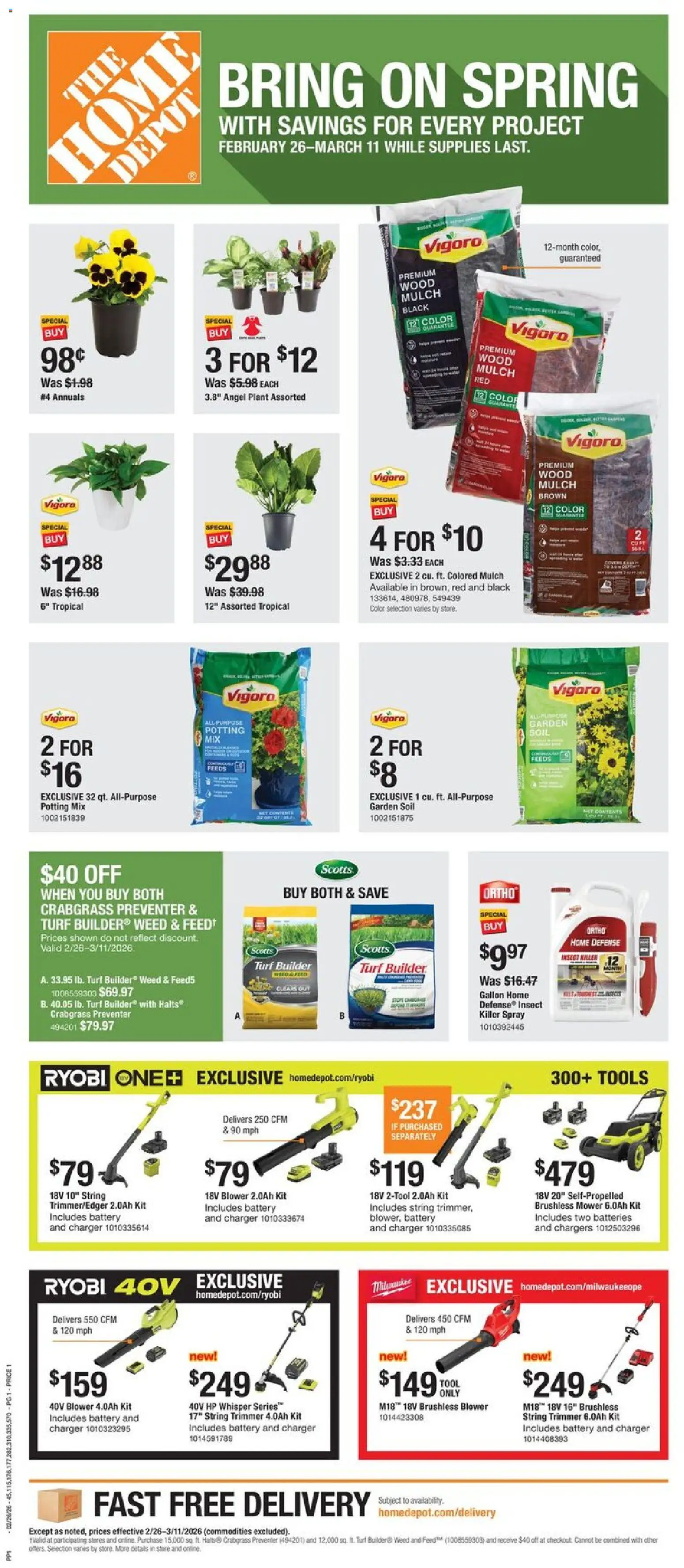 Home Depot Local Ad - NC - page 1- valid from 02/26/2026