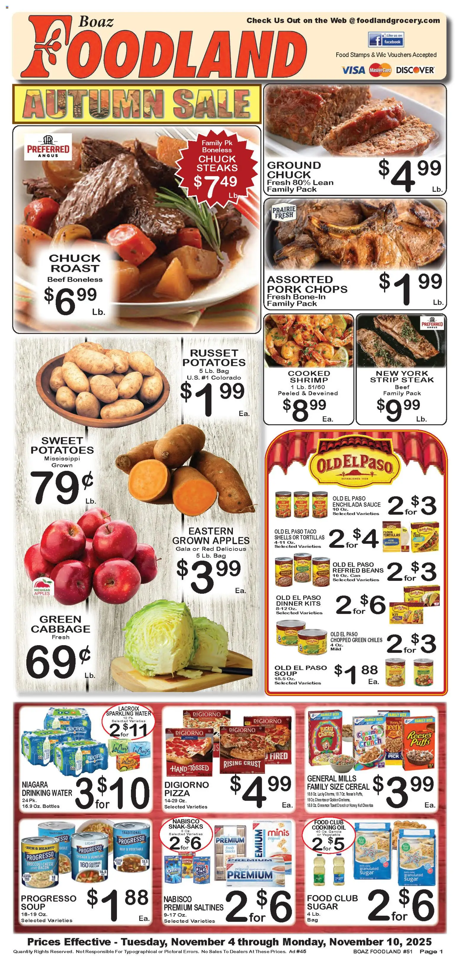 Foodland Weekly Ad - page 1- valid from 11/04/2025