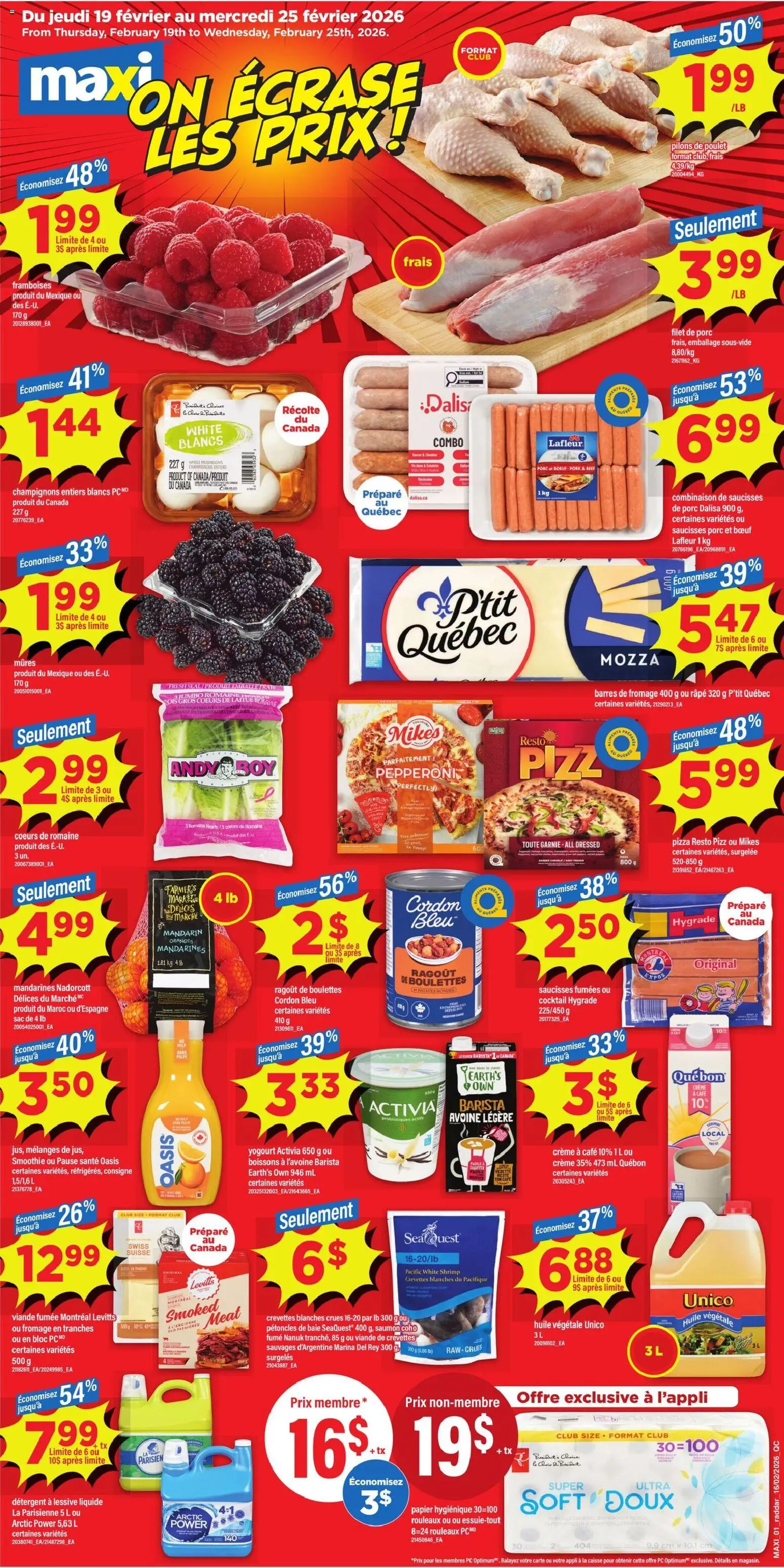 Maxi weekly flyer / circulaire - page 1- valid from Feb 19, 2026