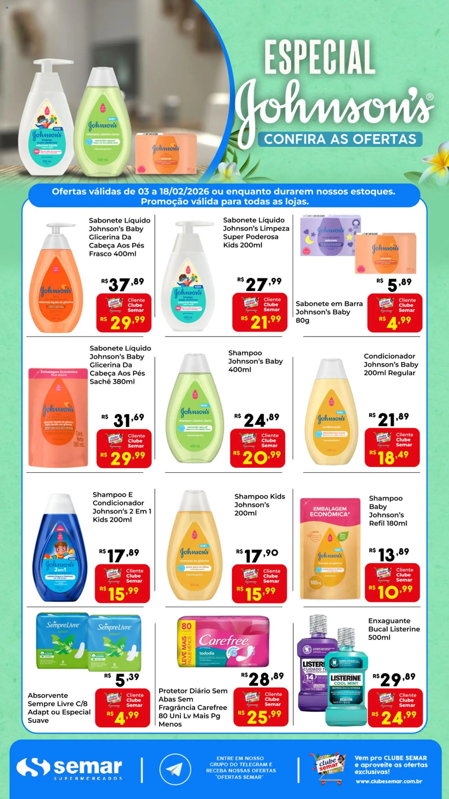 Semar Supermercado - Ofertas Johnson's - página 1- válido a partir de 03/02/2026
