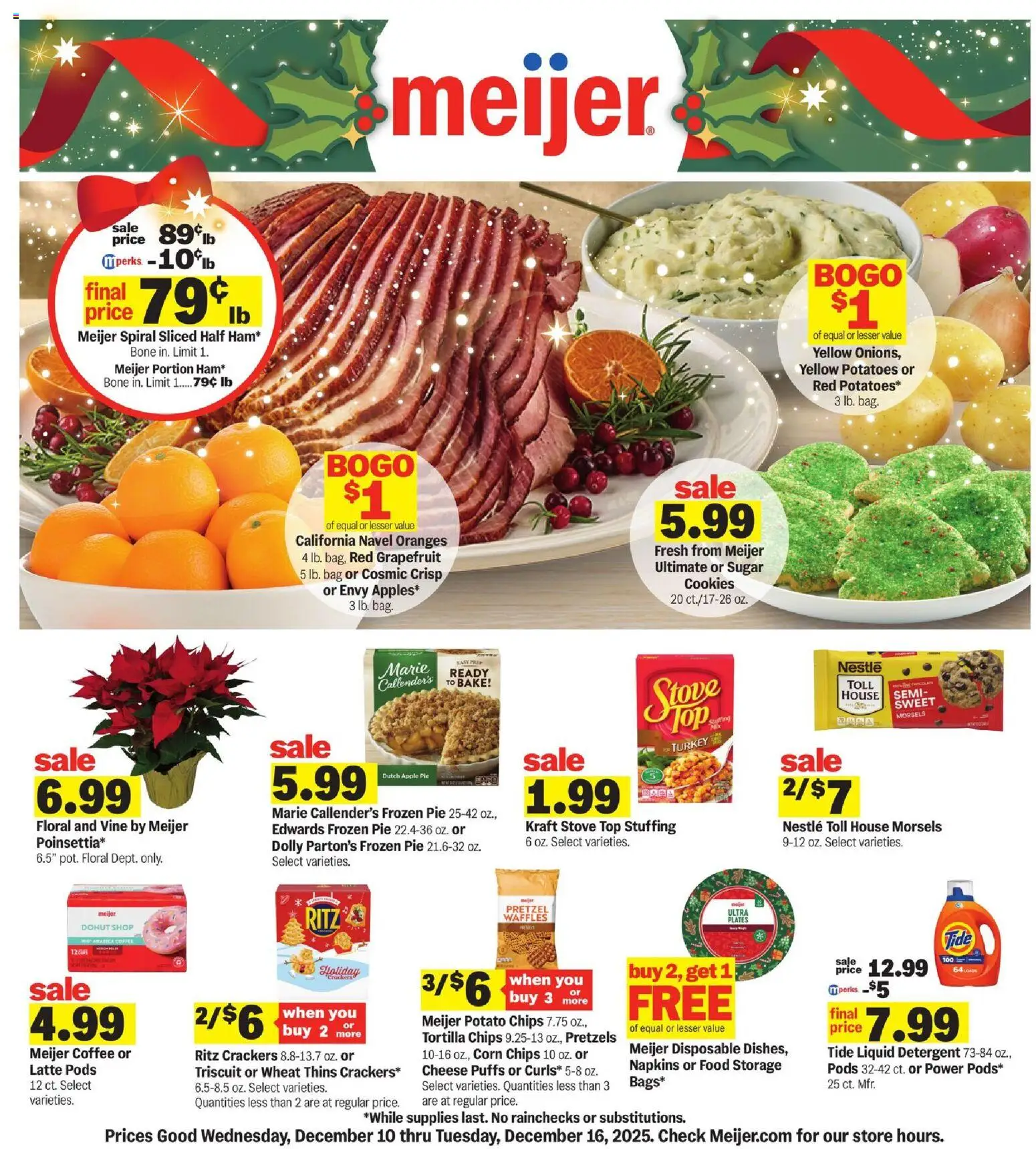 Meijer Weekly Ad - page 1- valid from 12/10/2025