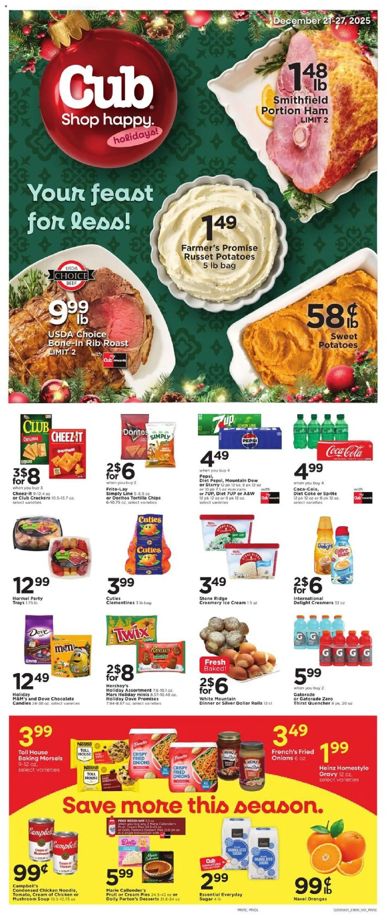 Cub Foods Weekly Ad - page 1- valid from 12/21/2025