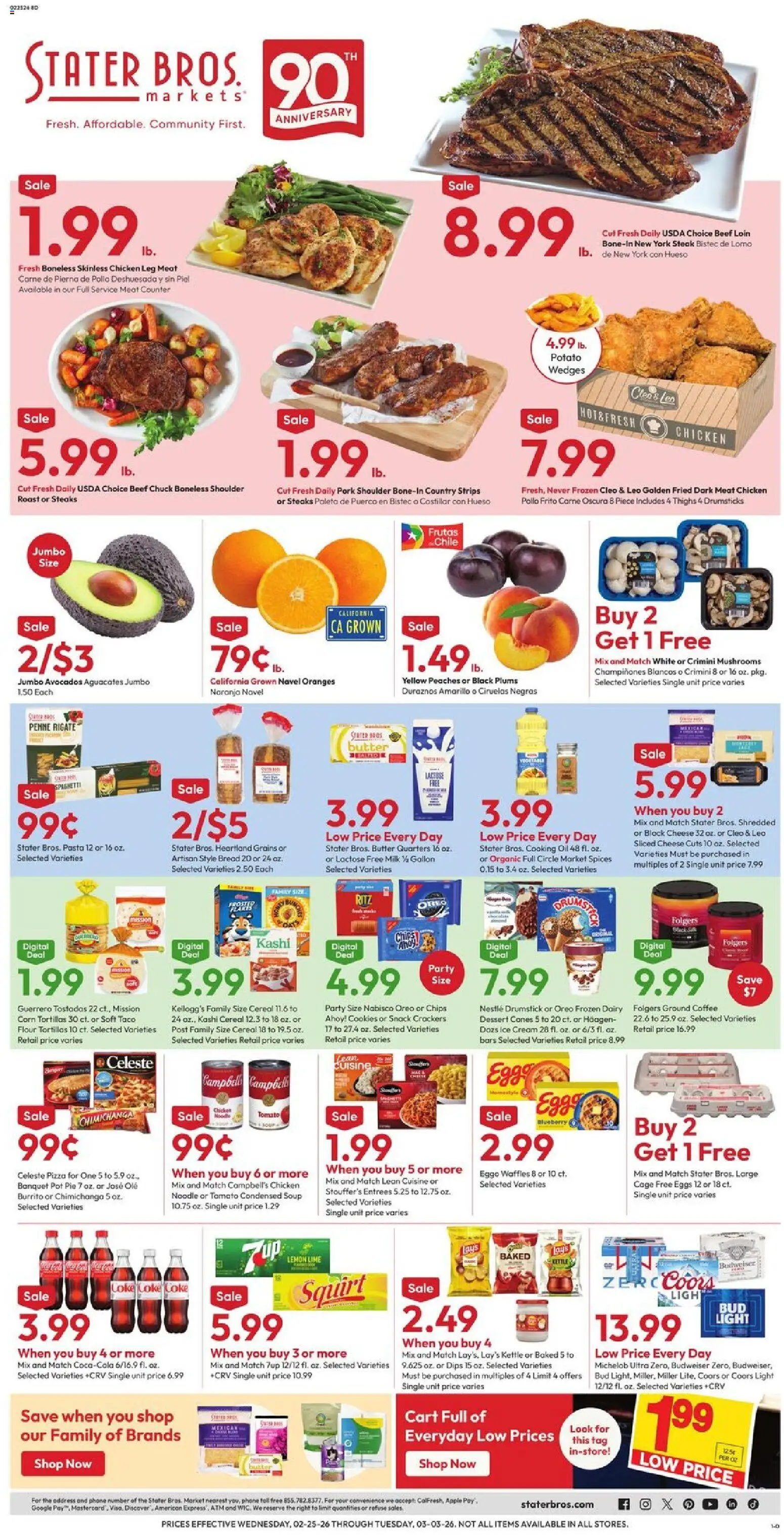 Stater Bros Weekly Ad - page 1- valid from 02/25/2026
