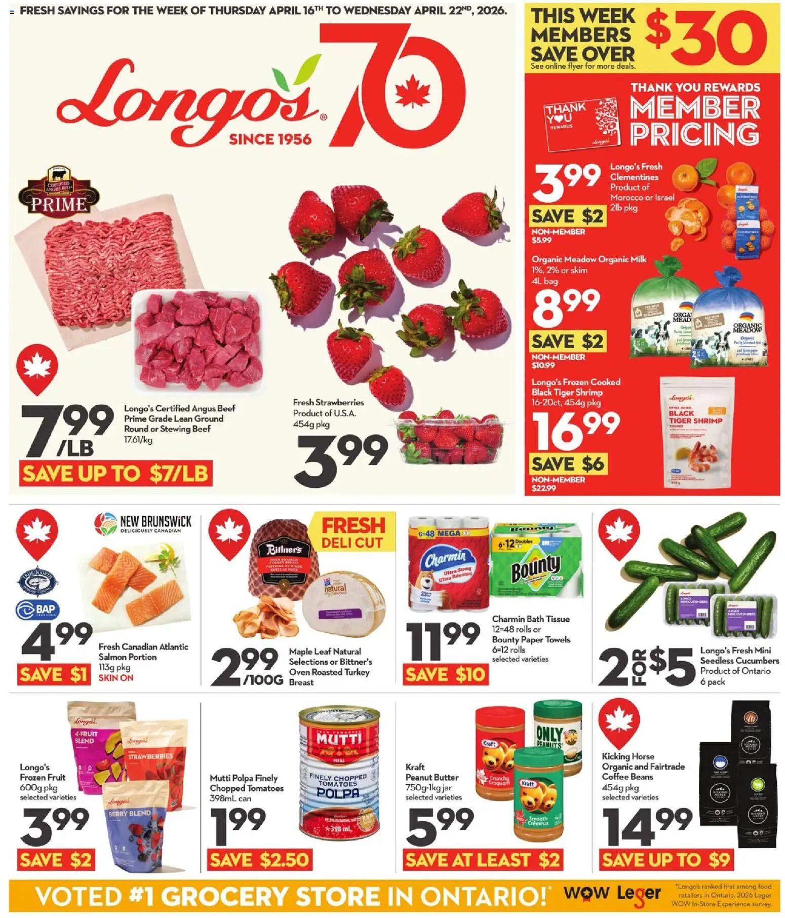Longo's weekly flyer / circulaire - page 1- valid from Apr 16, 2026