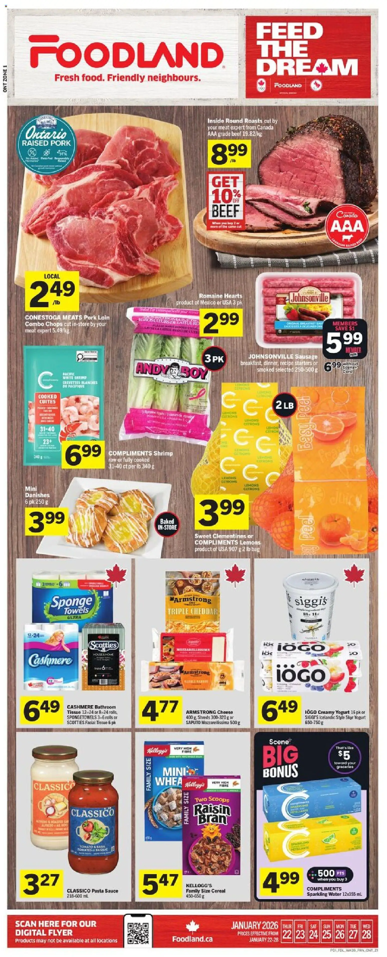 Foodland weekly flyer / circulaire - page 1- valid from Jan 22, 2026