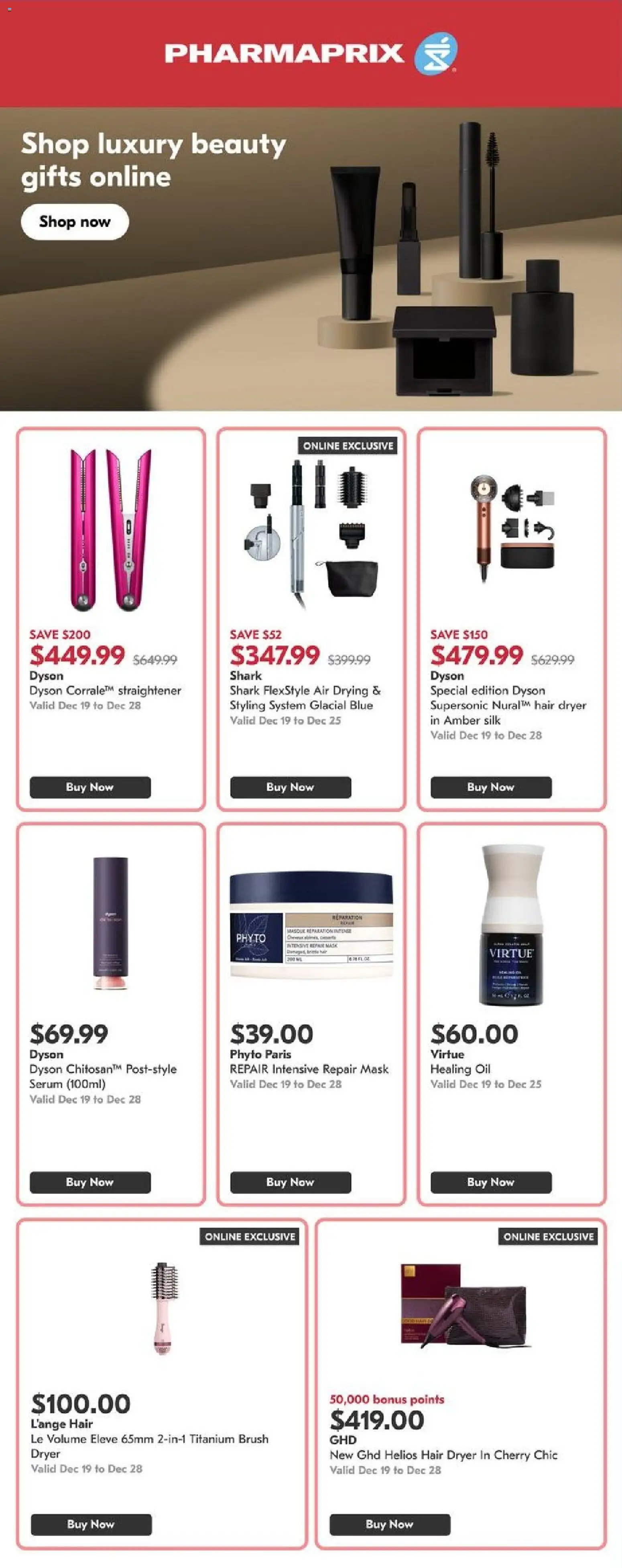 Pharmaprix flyer / circulaire - page 1- valid from Dec 19, 2025