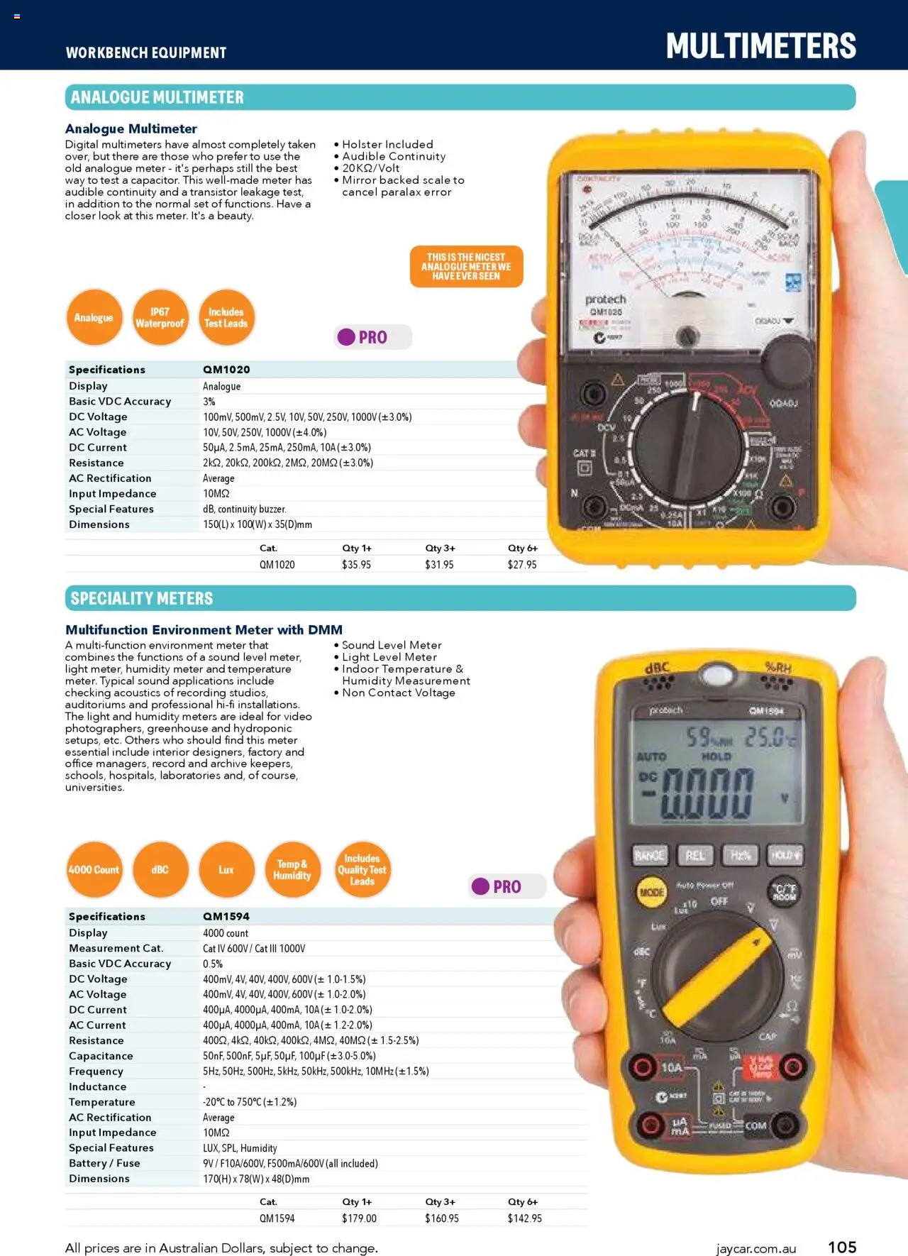 Jaycar Engineering & Scientific Catalogue 2025/2026  - page 105- valid from 09/07/2025