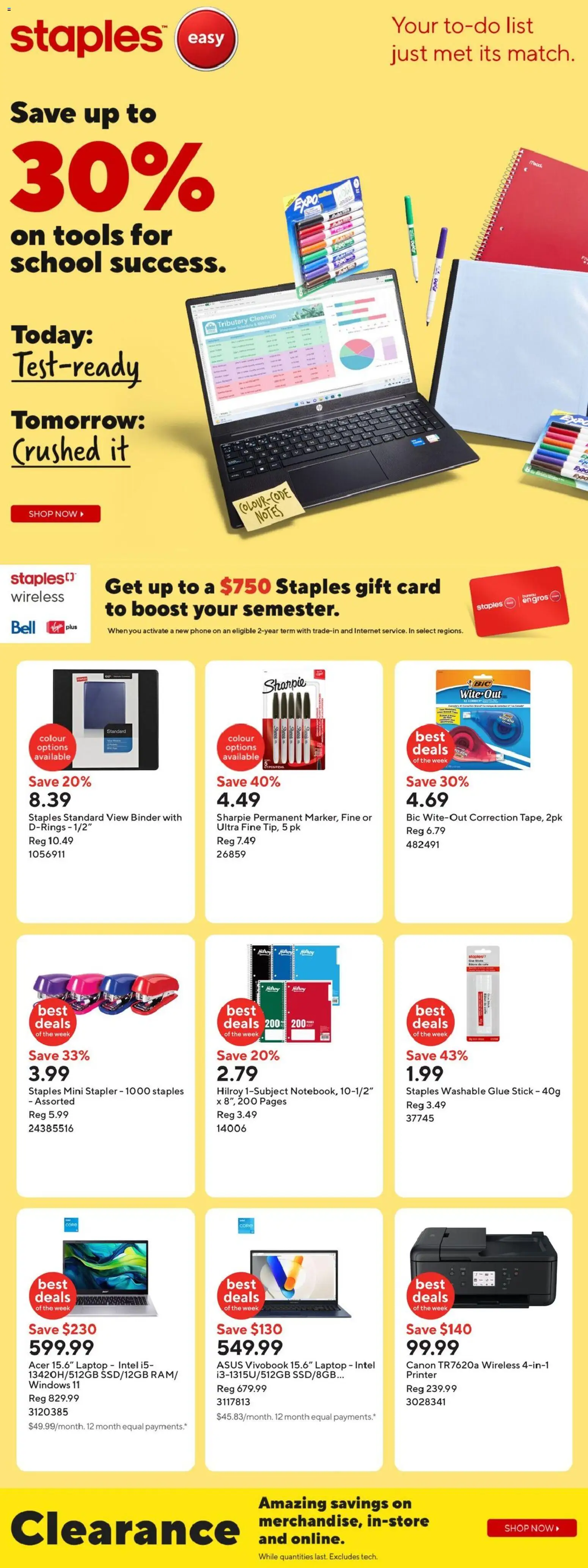 Staples weekly flyer / circulaire - page 1- valid from Jan 9, 2026