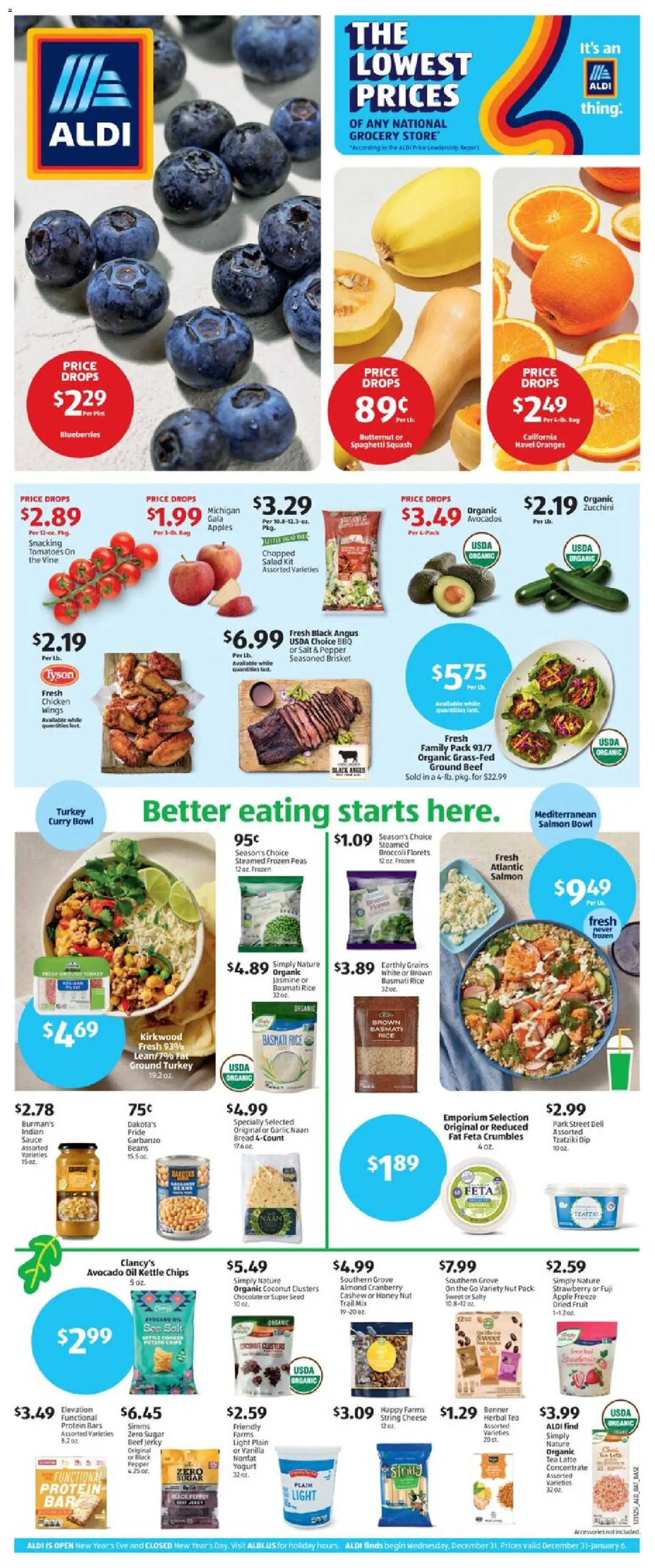 Aldi Weekly Ad - page 1- valid from 12/31/2025