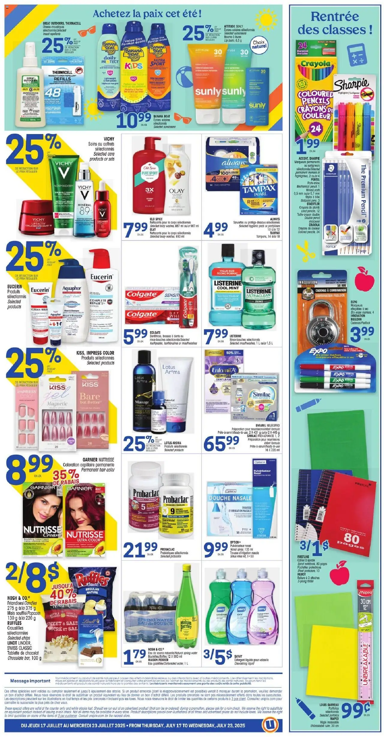 Uniprix weekly flyer / circulaire - page 2- valid from Jul 17, 2025