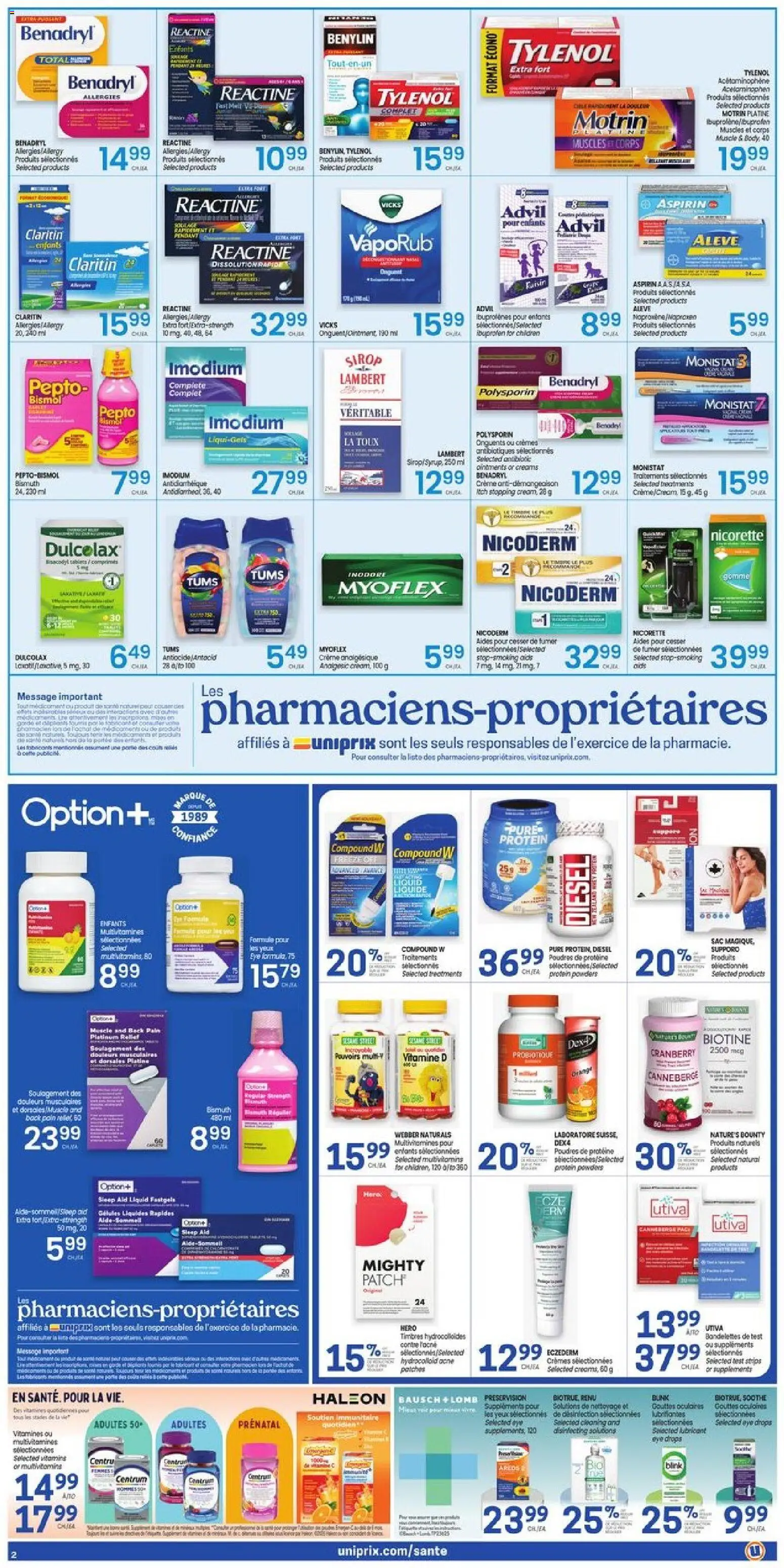 Uniprix weekly flyer / circulaire - page 3- valid from Apr 16, 2026