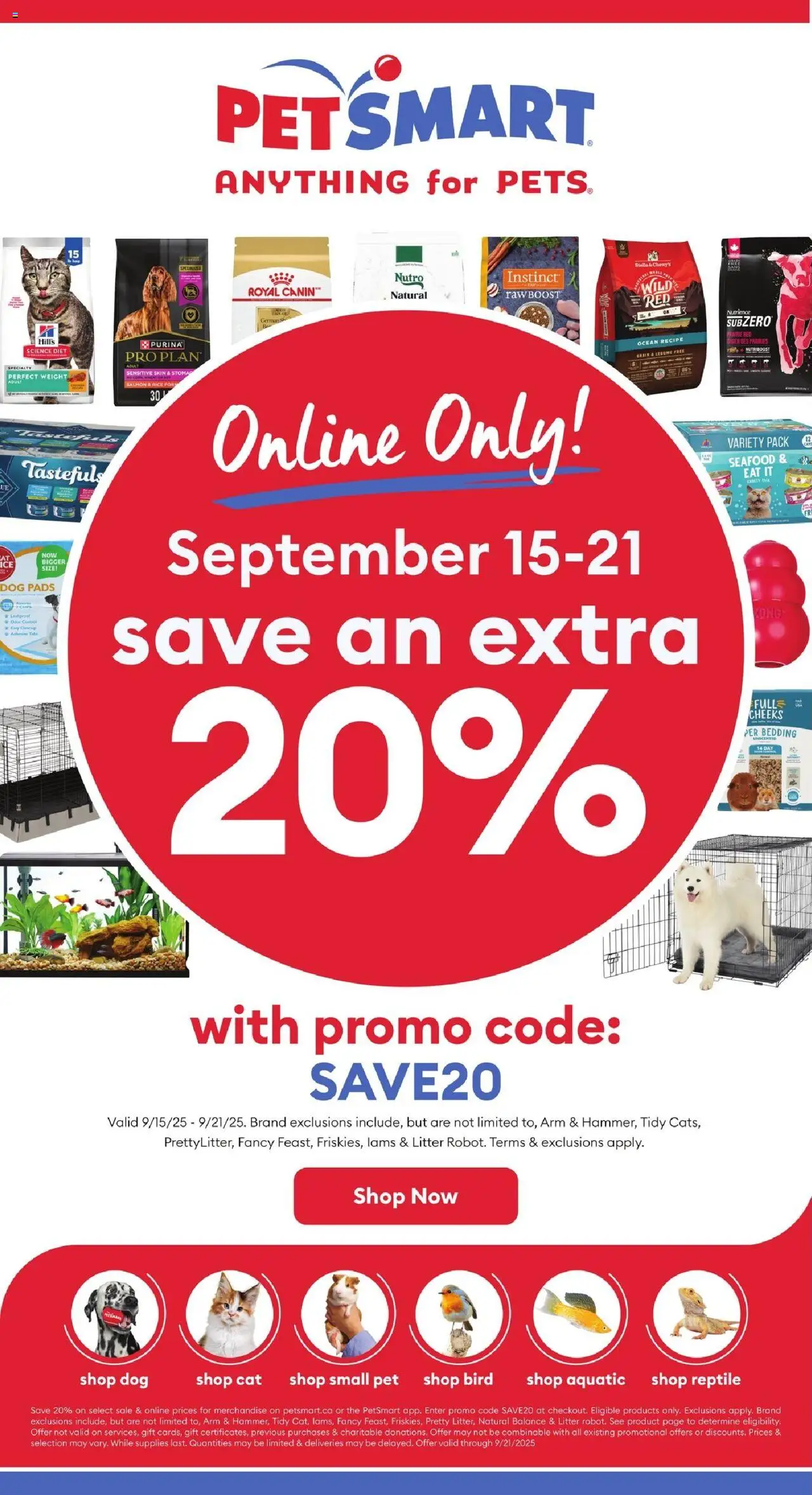 Petsmart weekly flyer / circulaire - page 1- valid from Sep 15, 2025
